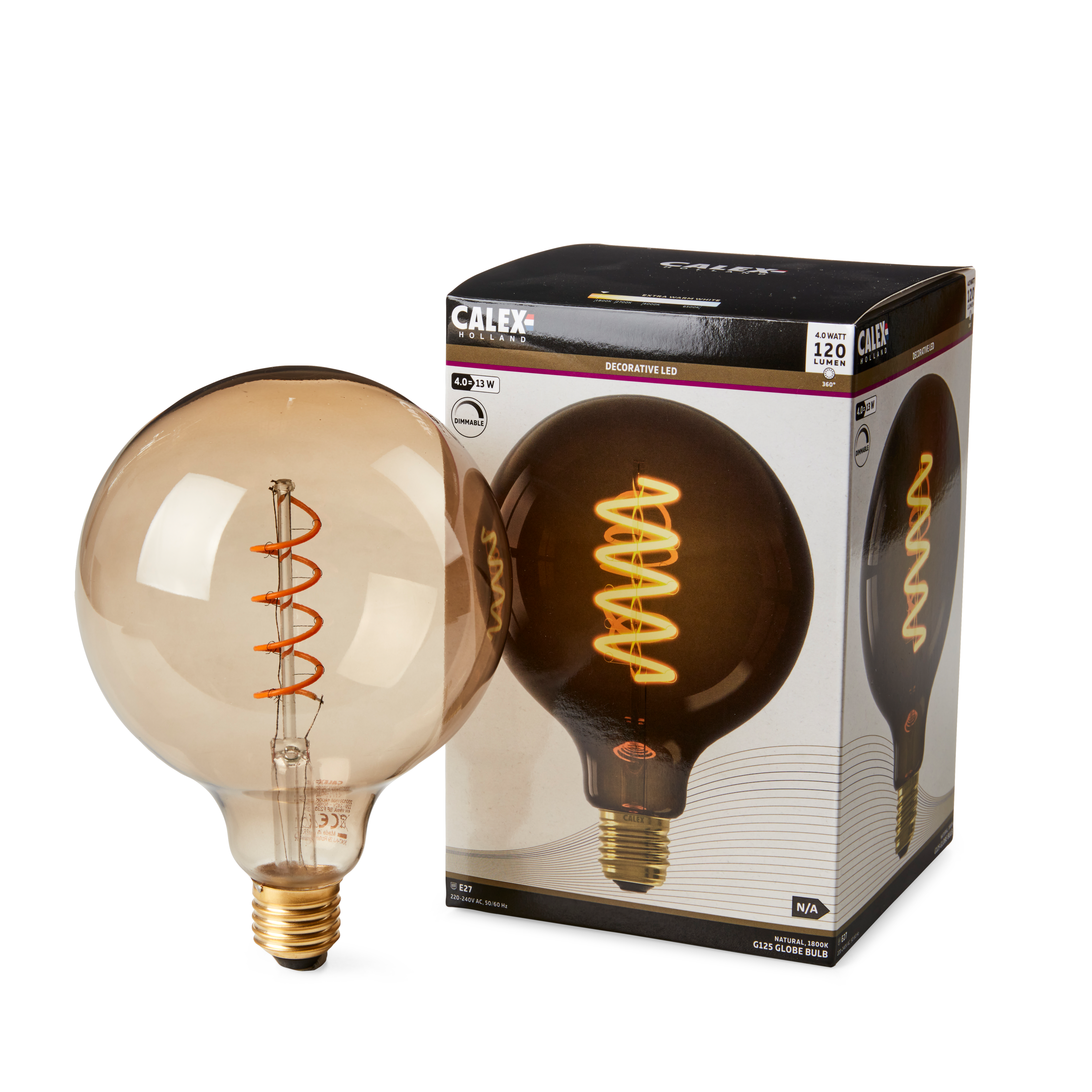 CALEX Filamentlamp E27 bruinØ 12,5 cm