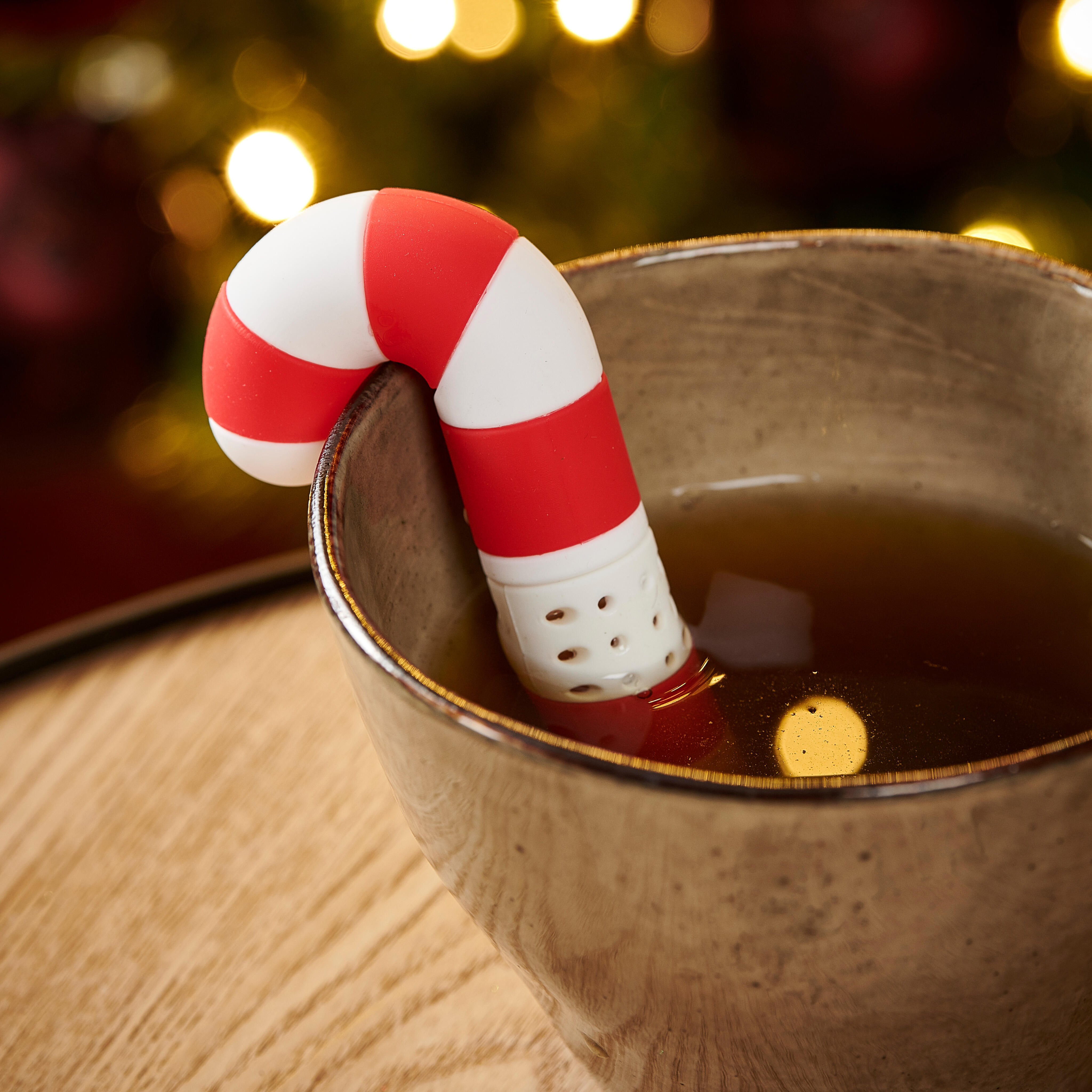 X-MAS CANE Theefilter wit, roodH 14 x B 6 x D 2 cm
