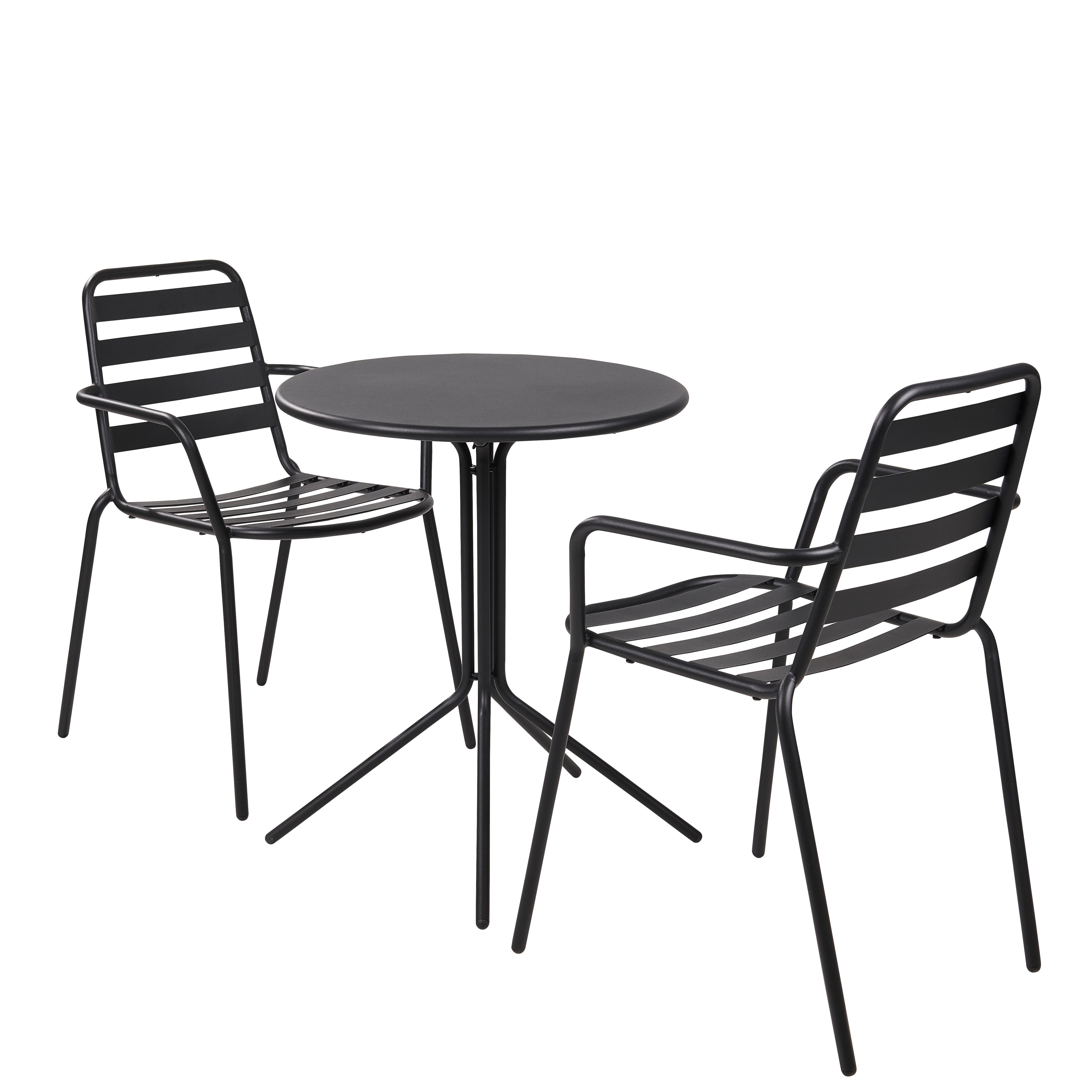 OLAV & LIVA Bistroset zwartH 70 cm - Ø 60 cm