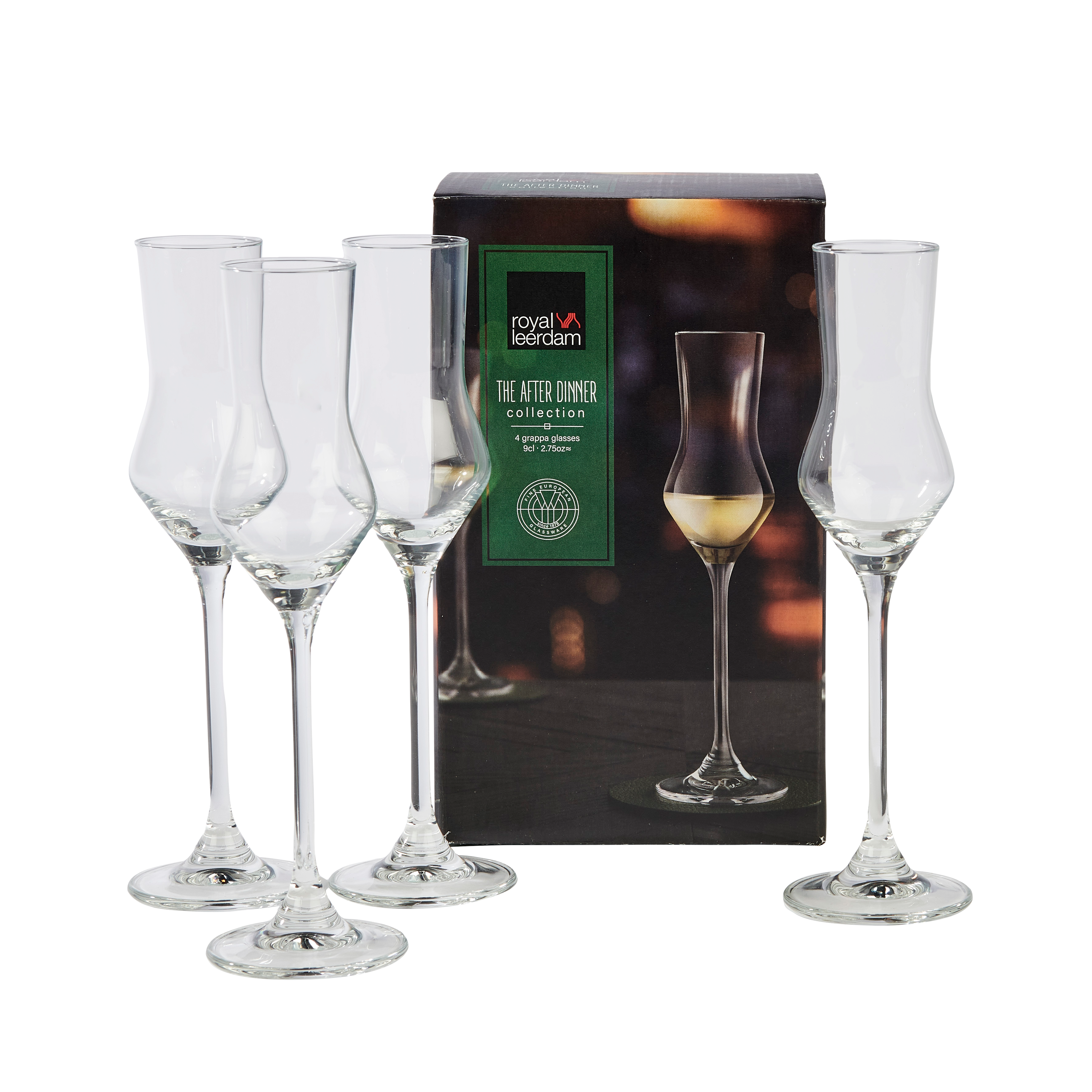AFTER DINNER Grappa glazen set van 4 transparant