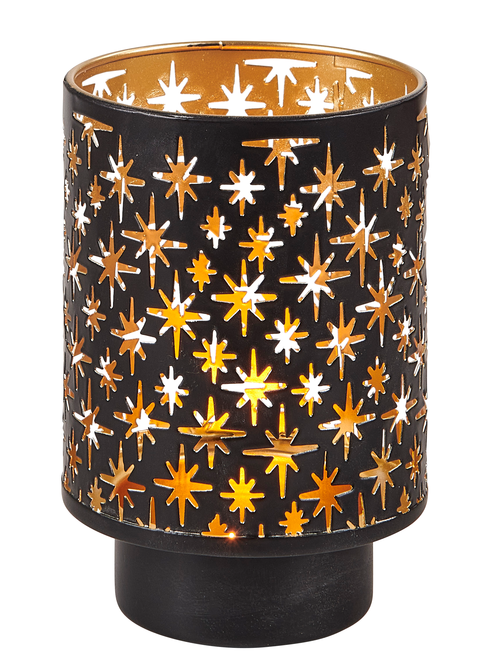 DESIGN Partylight zwart, goudH 13 cm - Ø 9 cm