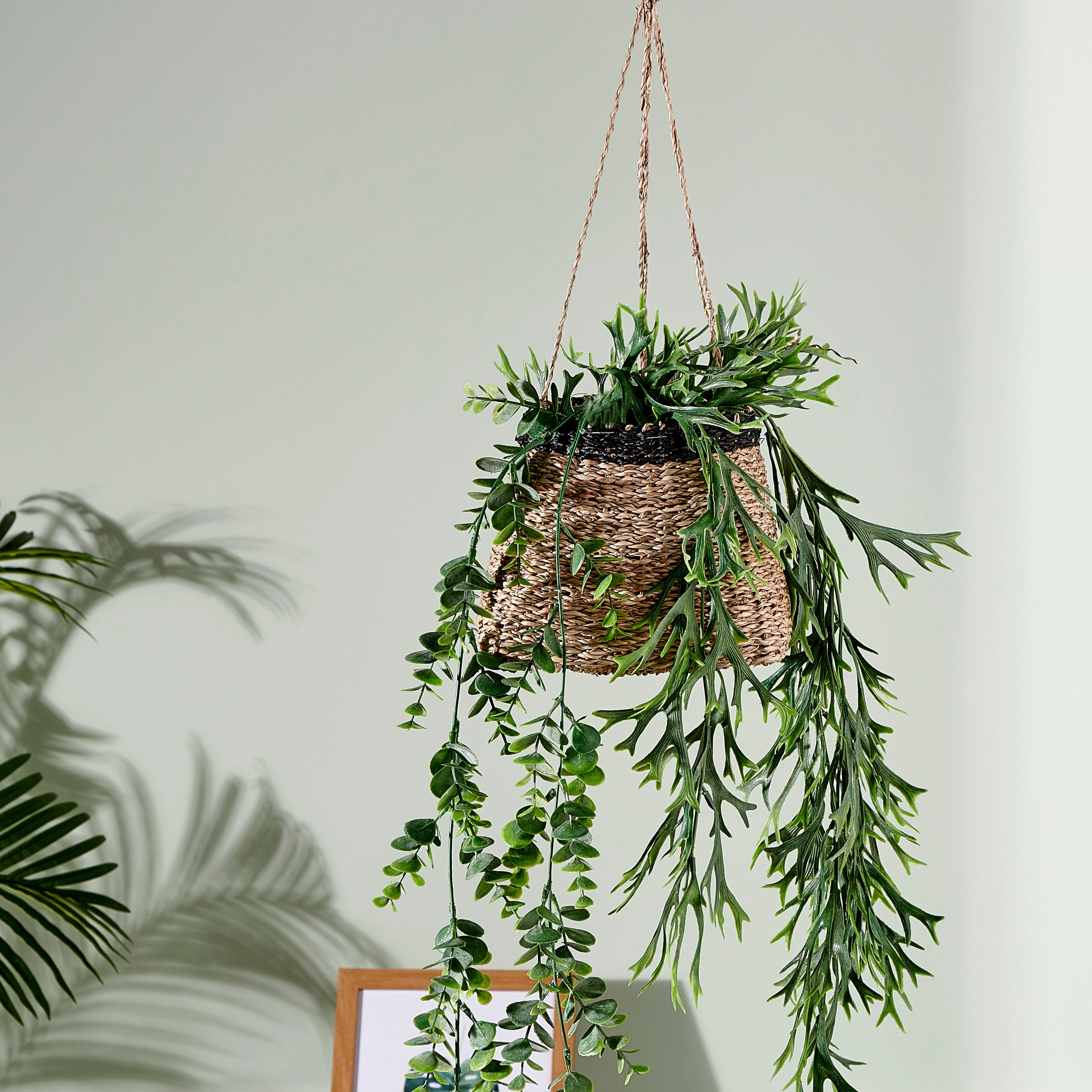 BAKU Hangpot zwart, naturelH 16 x B 19 x D 19 cm