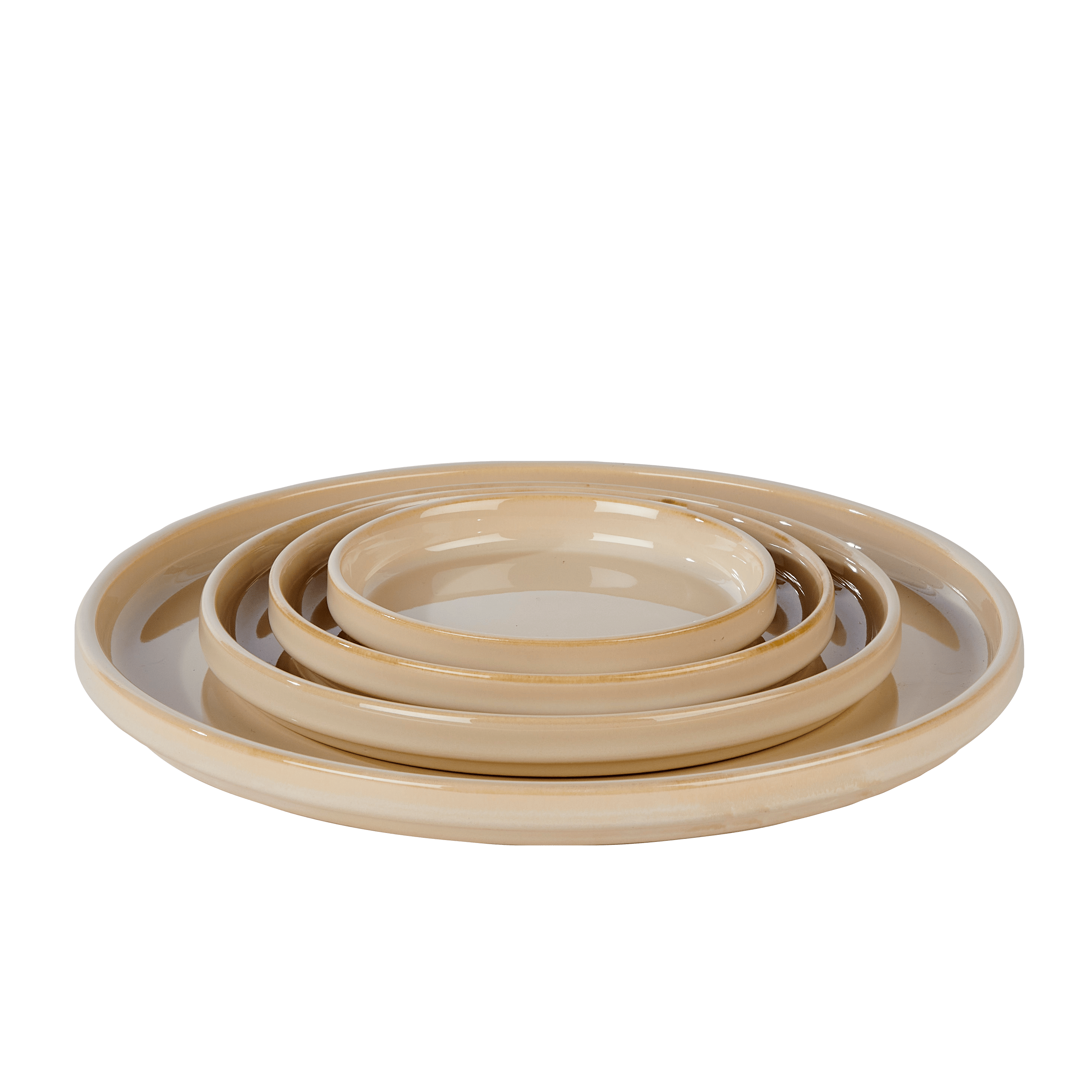 MINERAL SAND Bord beige - set van 4 Ø 20 cm