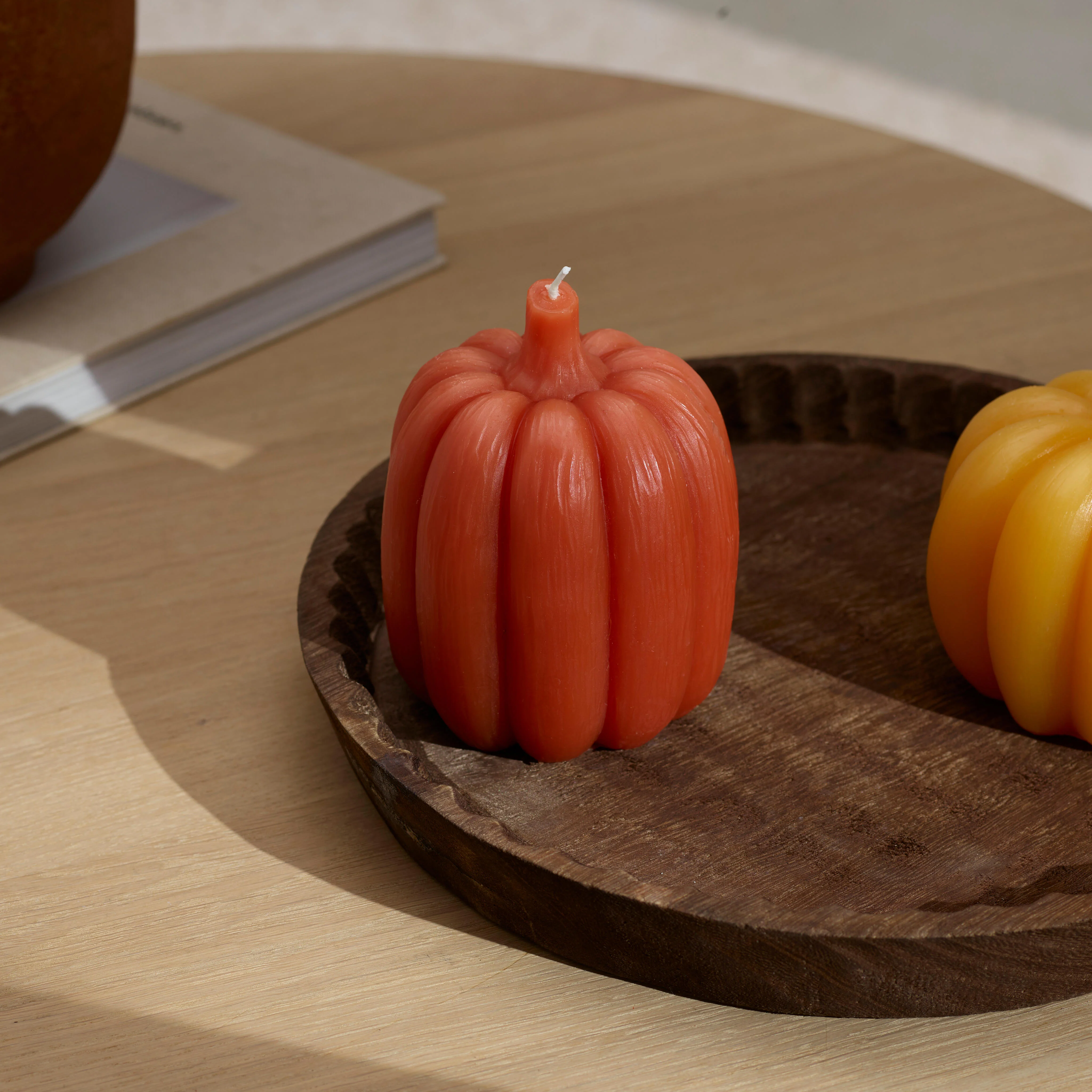 PUMPKIN Kaars oranjeH 12,5 cm - Ø 10 cm - CASA