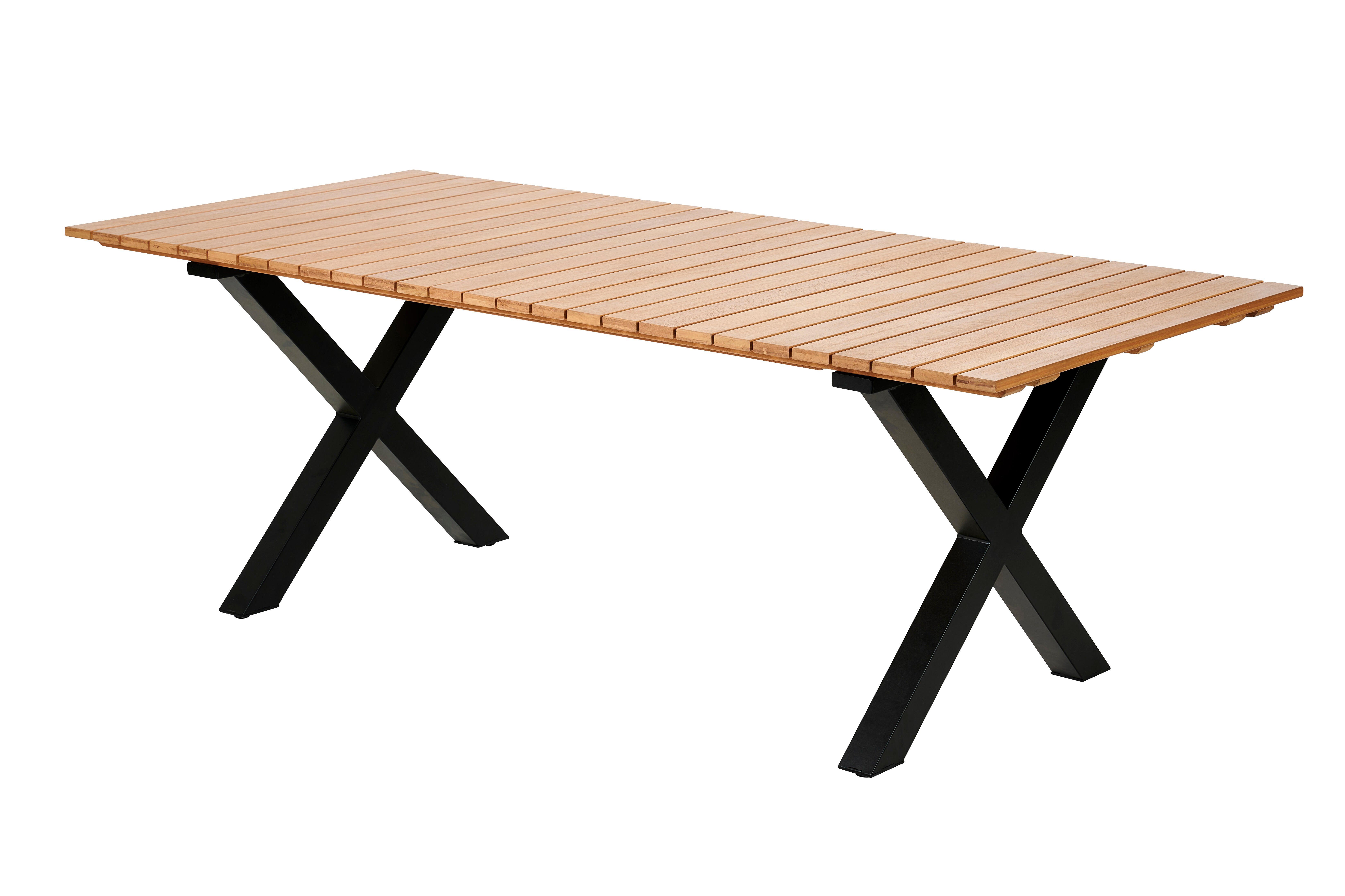 FORMAX Tuintafel met X-poten naturel/zwartH 5,8 x B 101 x L 216 cm