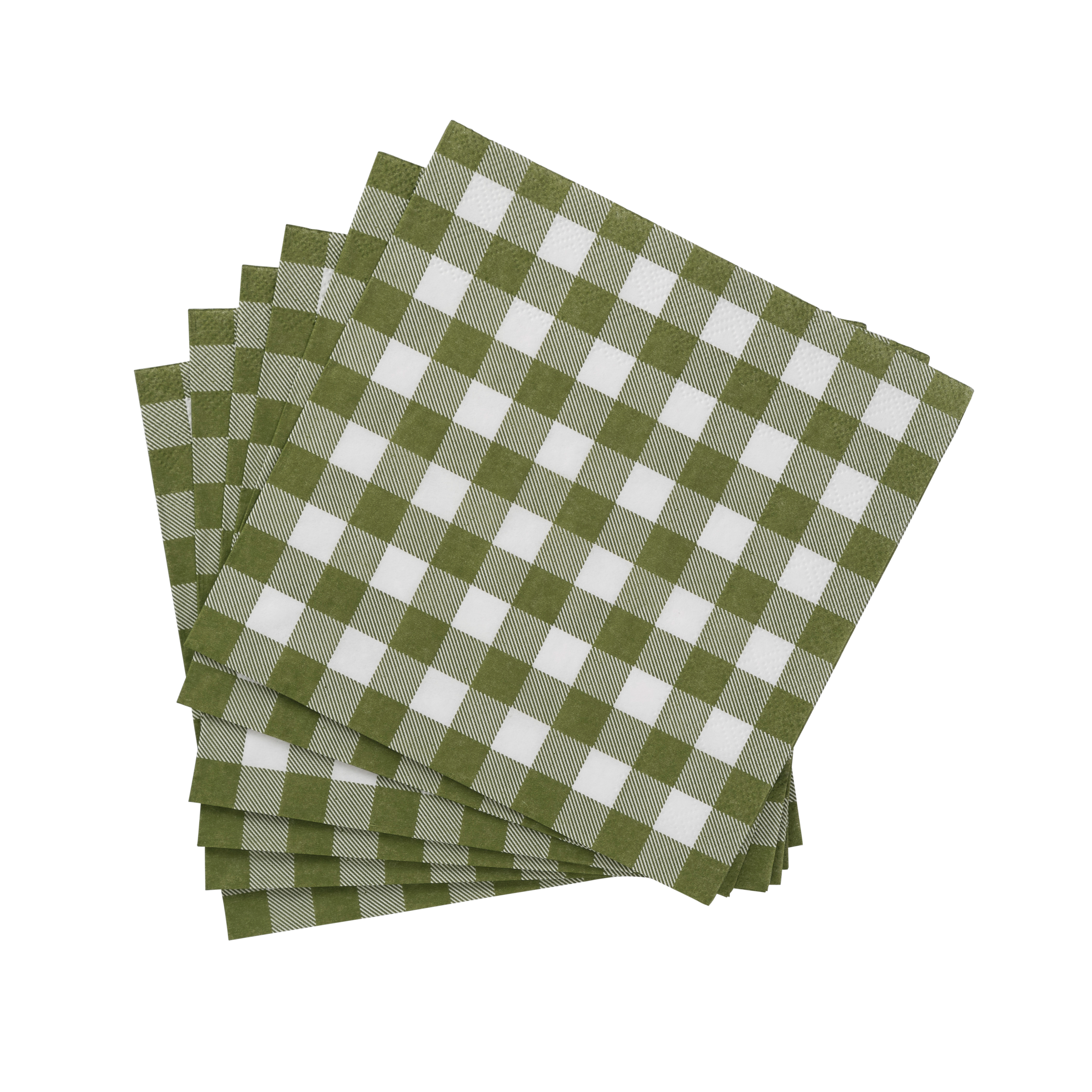 CHECK GREEN Set van 20 servetten groenB 33 x L 33 cm
