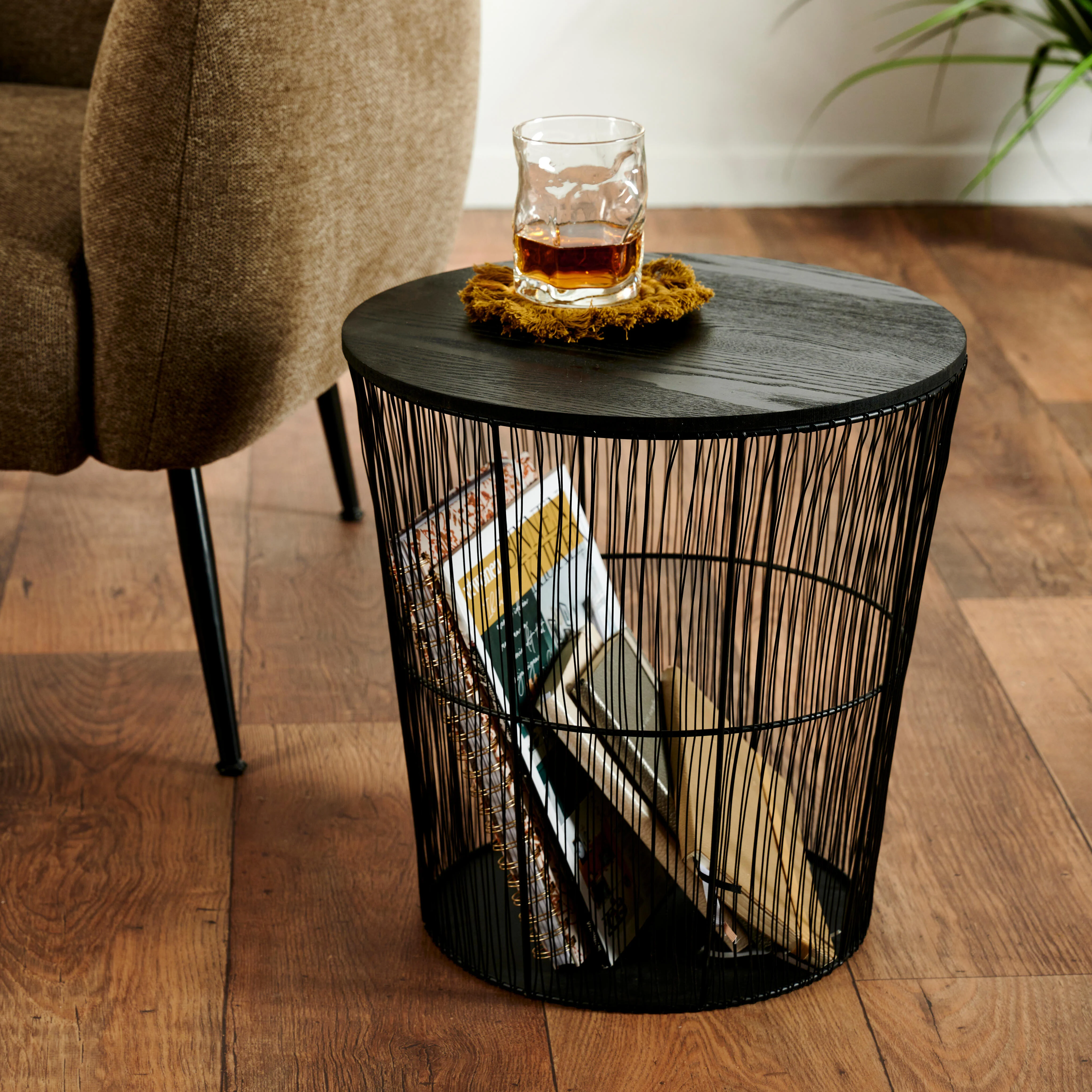 WIRAS Bijzettafel zwartH 40 cm - Ø 39 cm