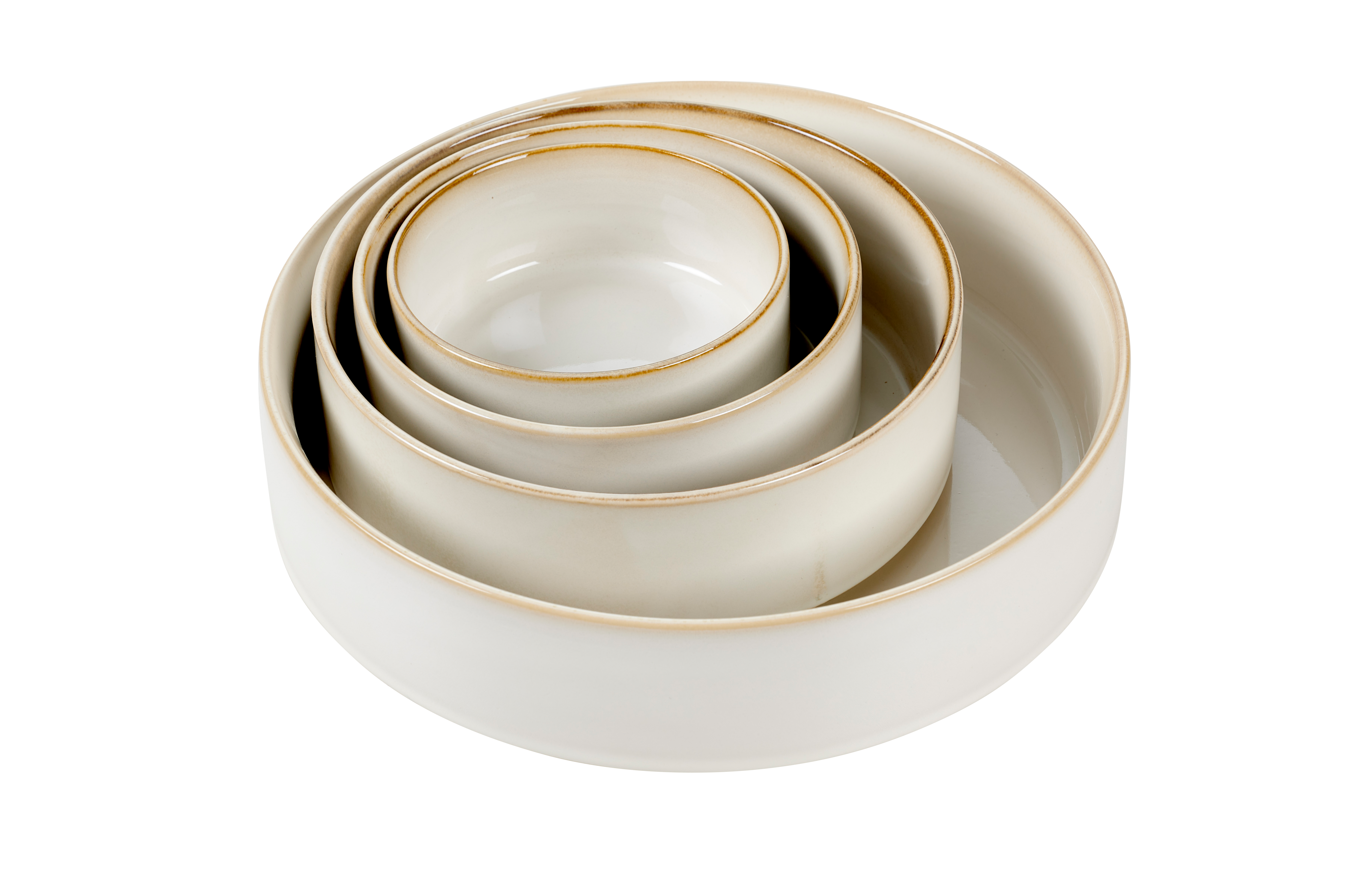 MINERAL MARBLE Bowl 200 CL wit - set van 2 H 6,5 cm - Ø 26,5 cm