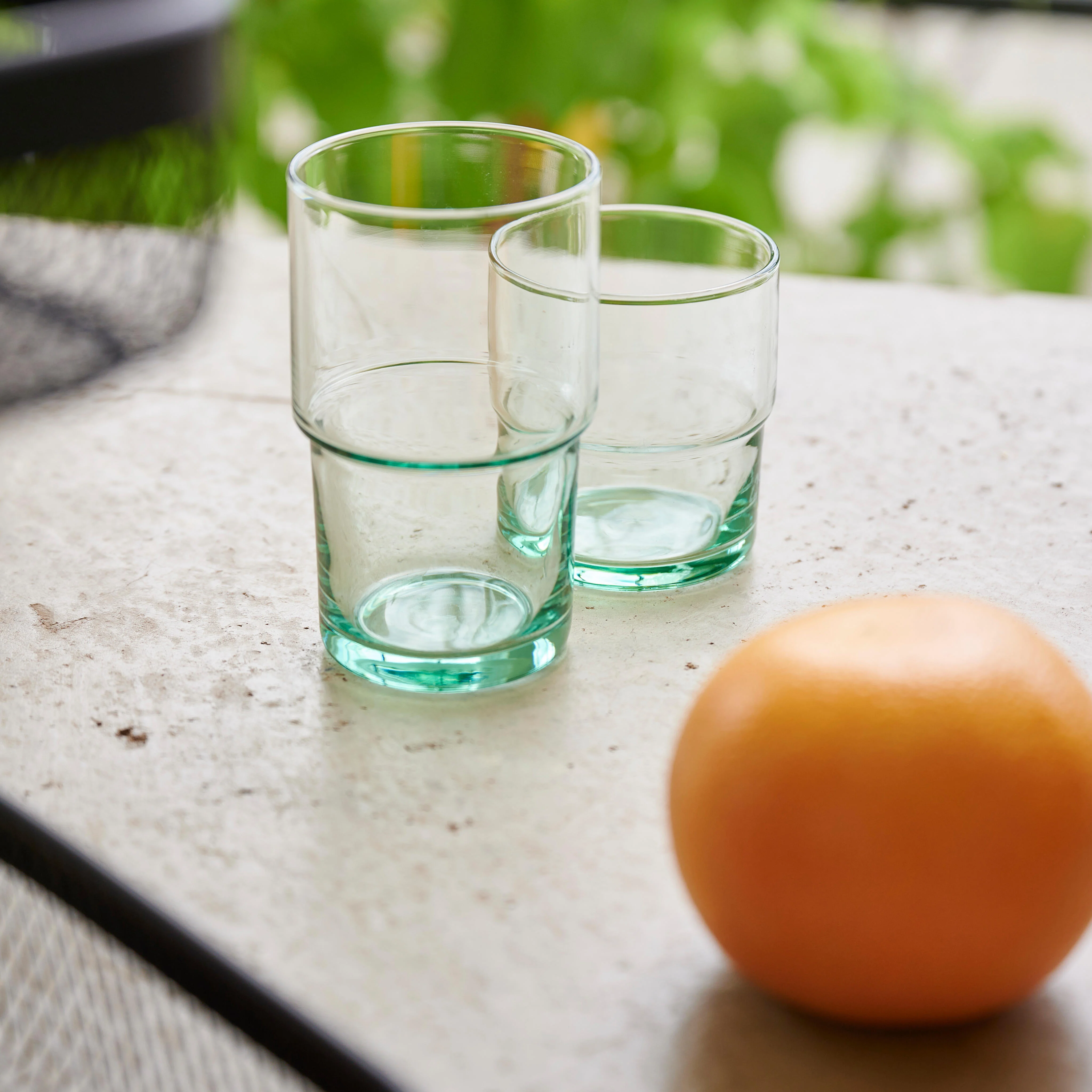 GREEN Glas 30 CL groen - set van 6 H 8,5 cm - Ø 8 cm