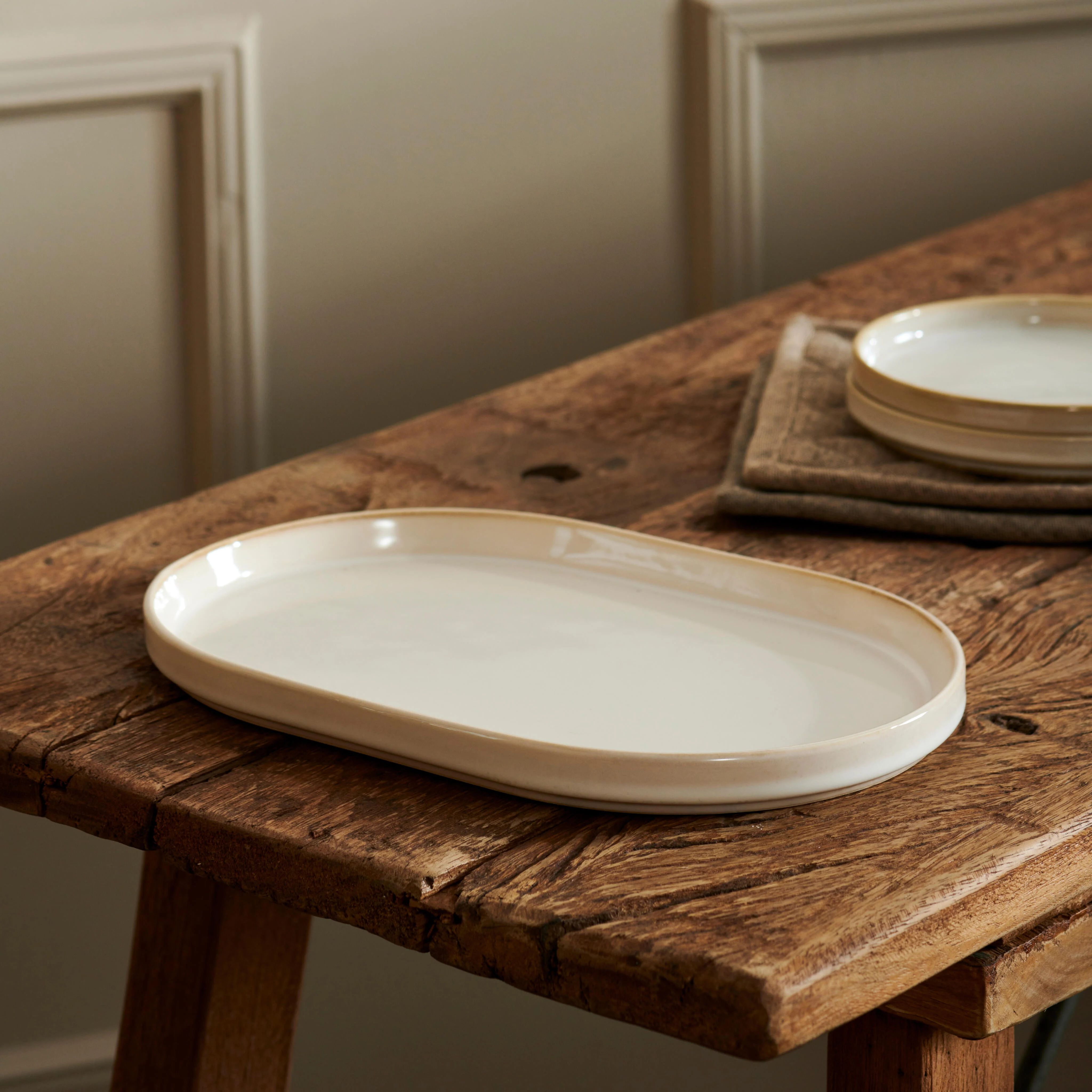 MINERAL MARBLE Bord wit - set van 4 B 20 x L 30 cm