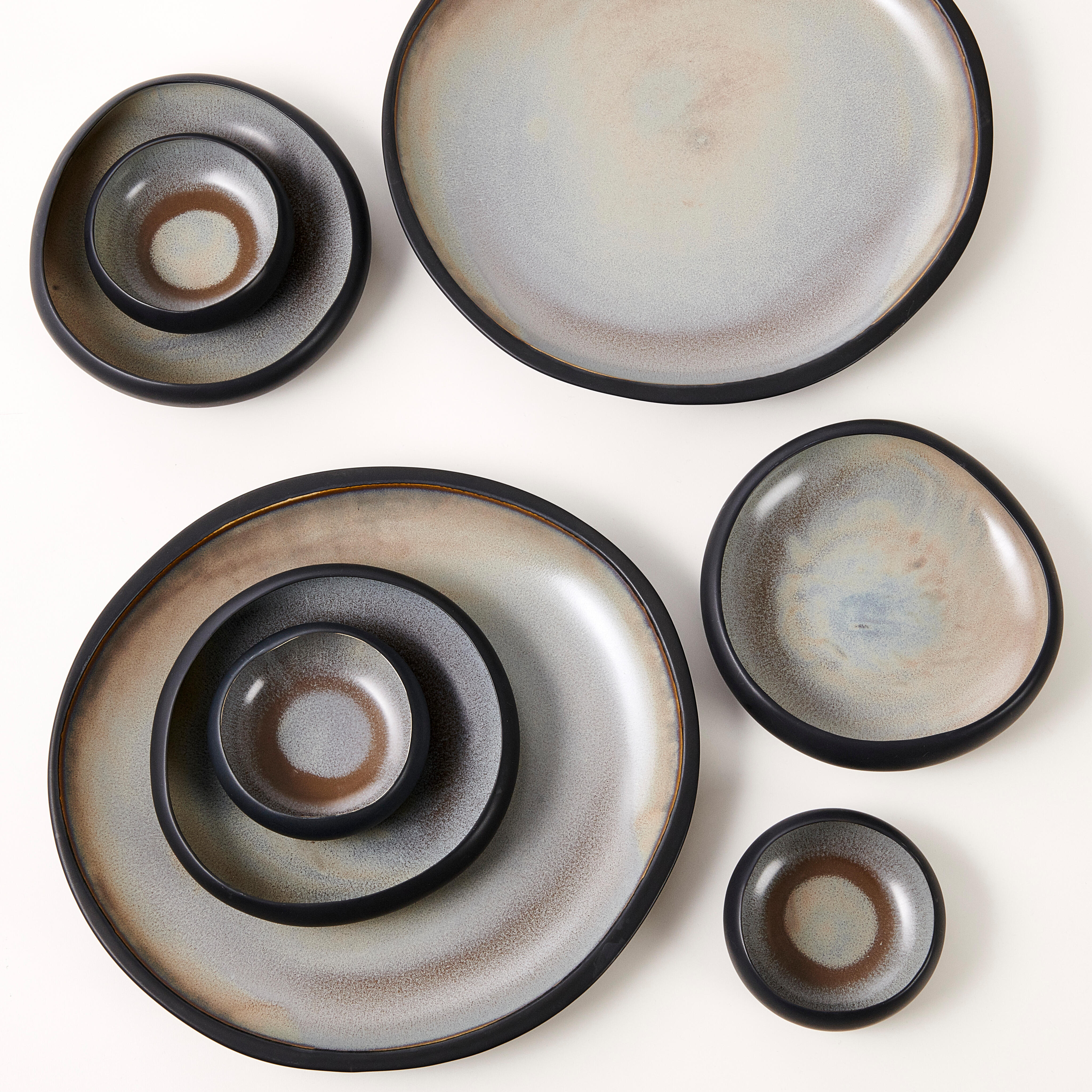 LAVA Bowl 65 CL zwart - set van 4 H 4,5 cm - Ø 20 cm