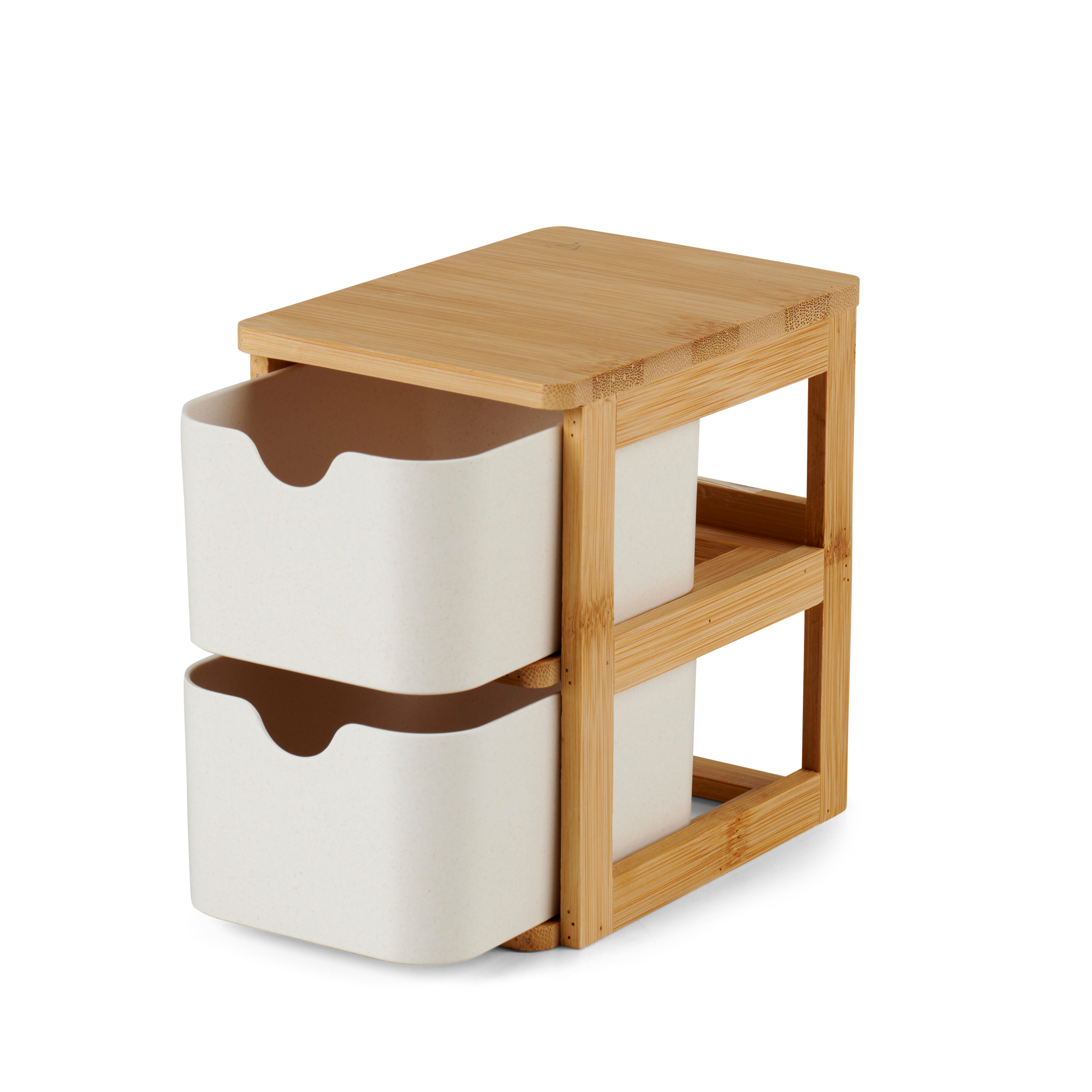KONDO Organiser 2 lades wit, naturelH 15 x B 10,5 x D 14,8 cm
