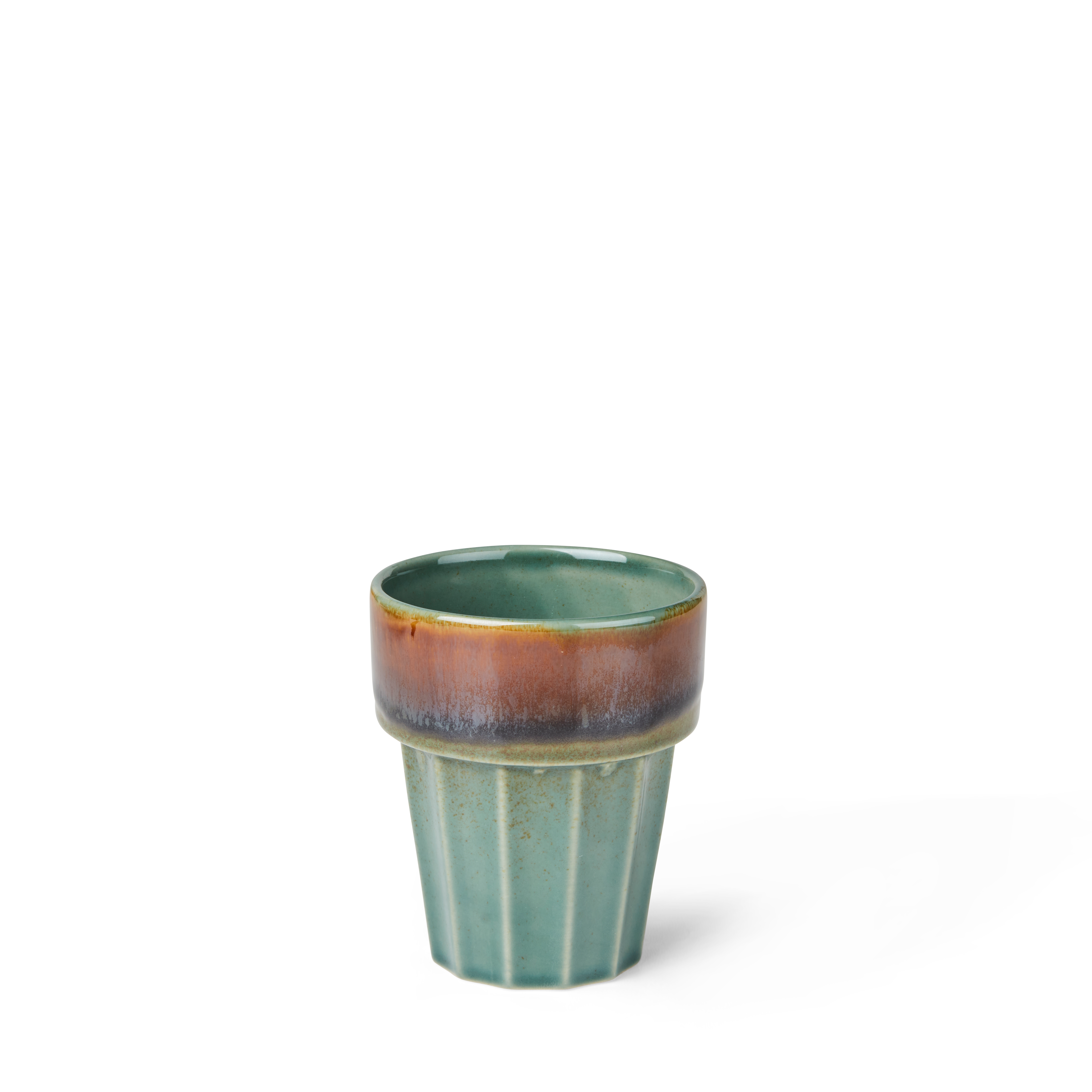 BLEND GREEN Mok 28 CL groen - set van 4 H 10 cm - Ø 8,4 cm