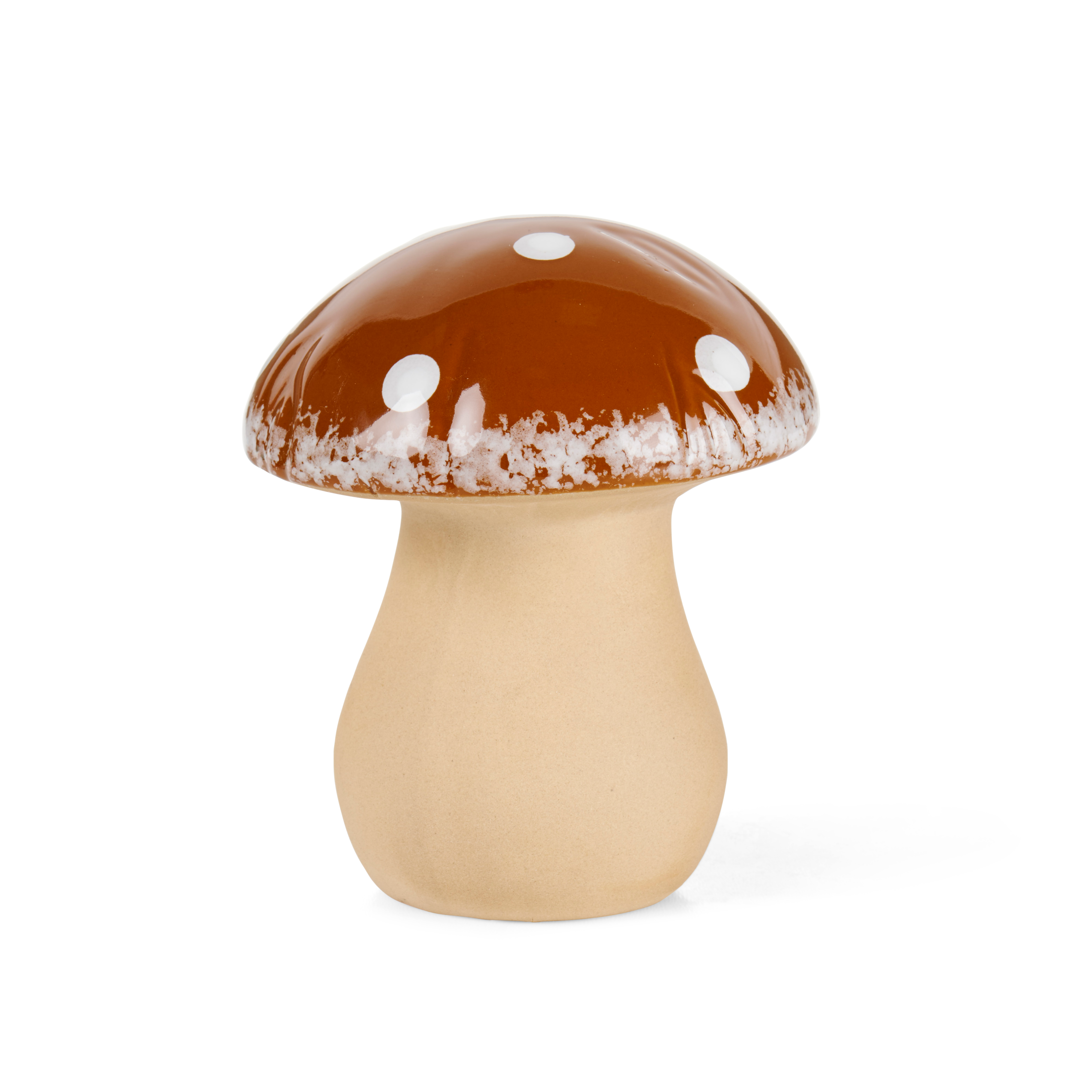 CERAMIC Paddenstoel bruinH 10 cm - Ø 9,2 cm