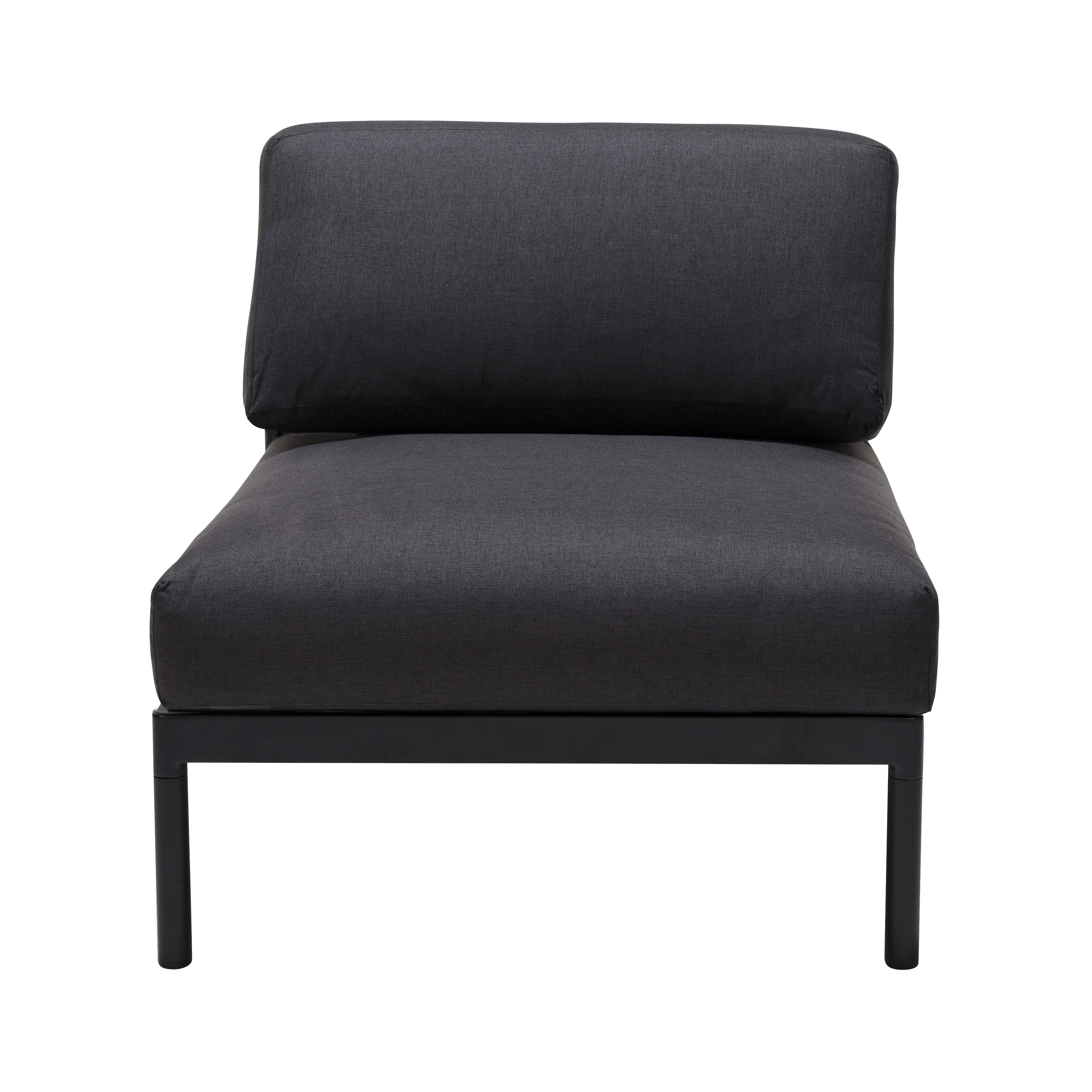 HANNA Lounge teak zetel zwartH 59 x B 73,8 x D 77,2 cm