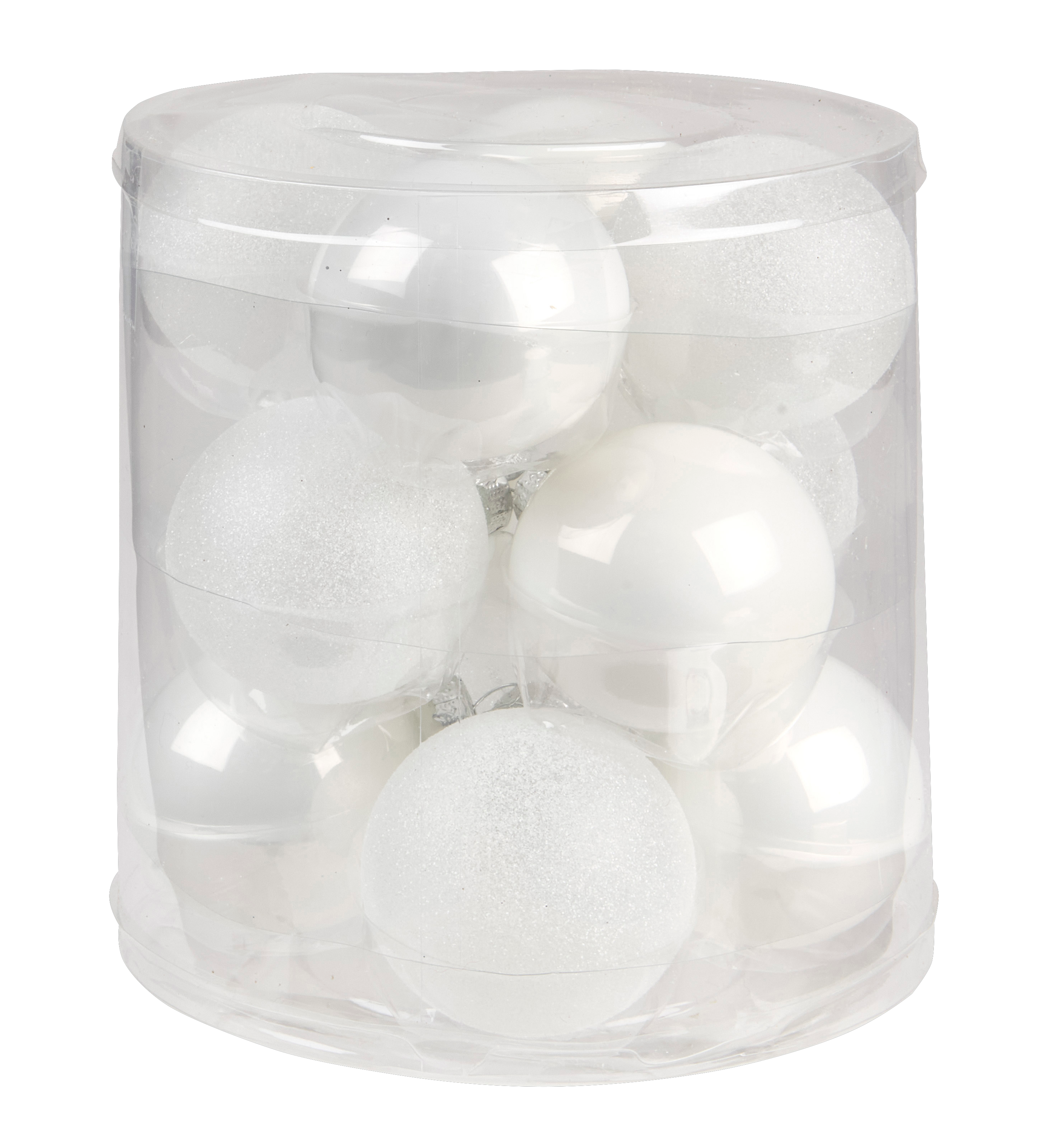 WHITE Kerstbal set van 12 witØ 6 cm