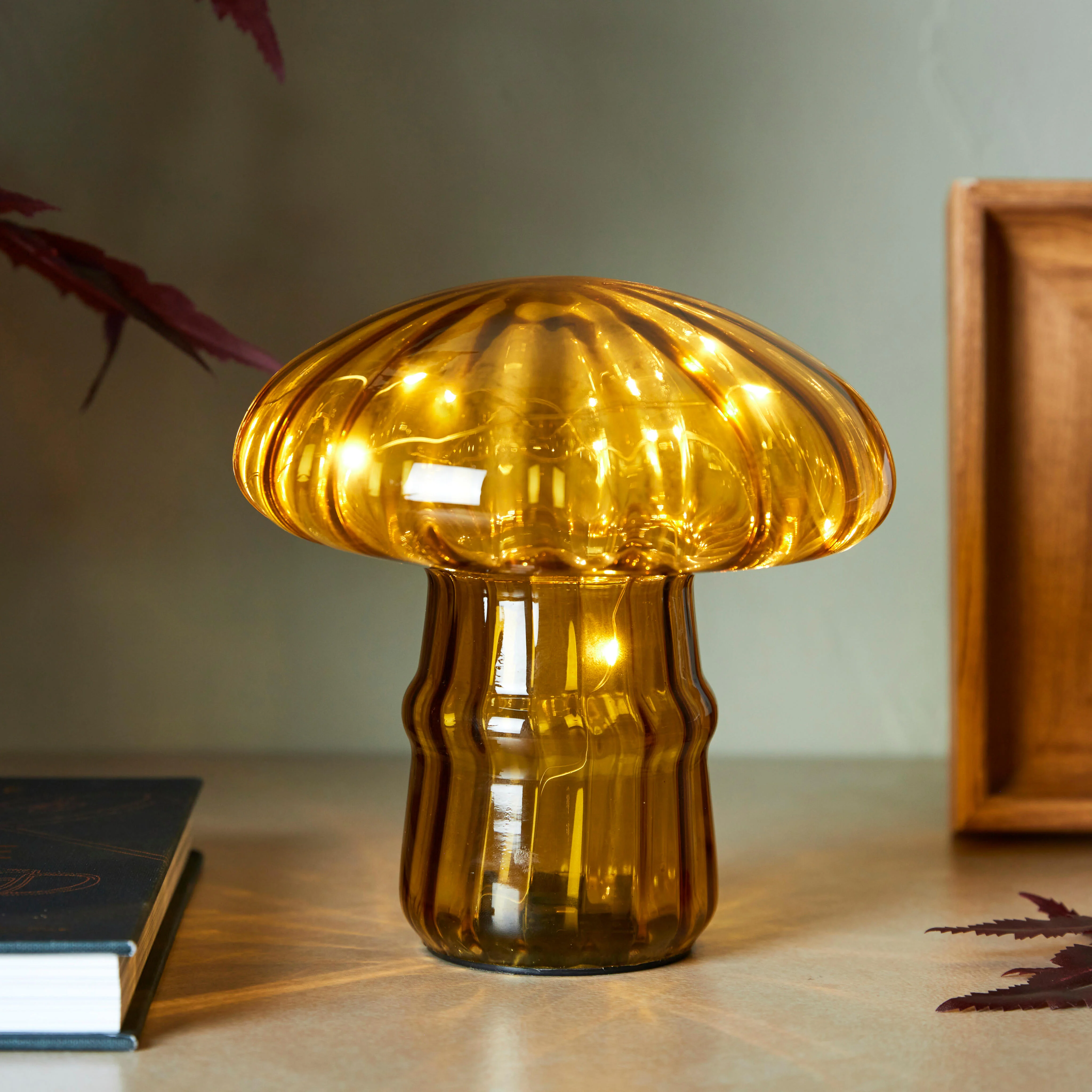 MUSHRO Deco lamp geelH 16 cm - Ø 16 cm