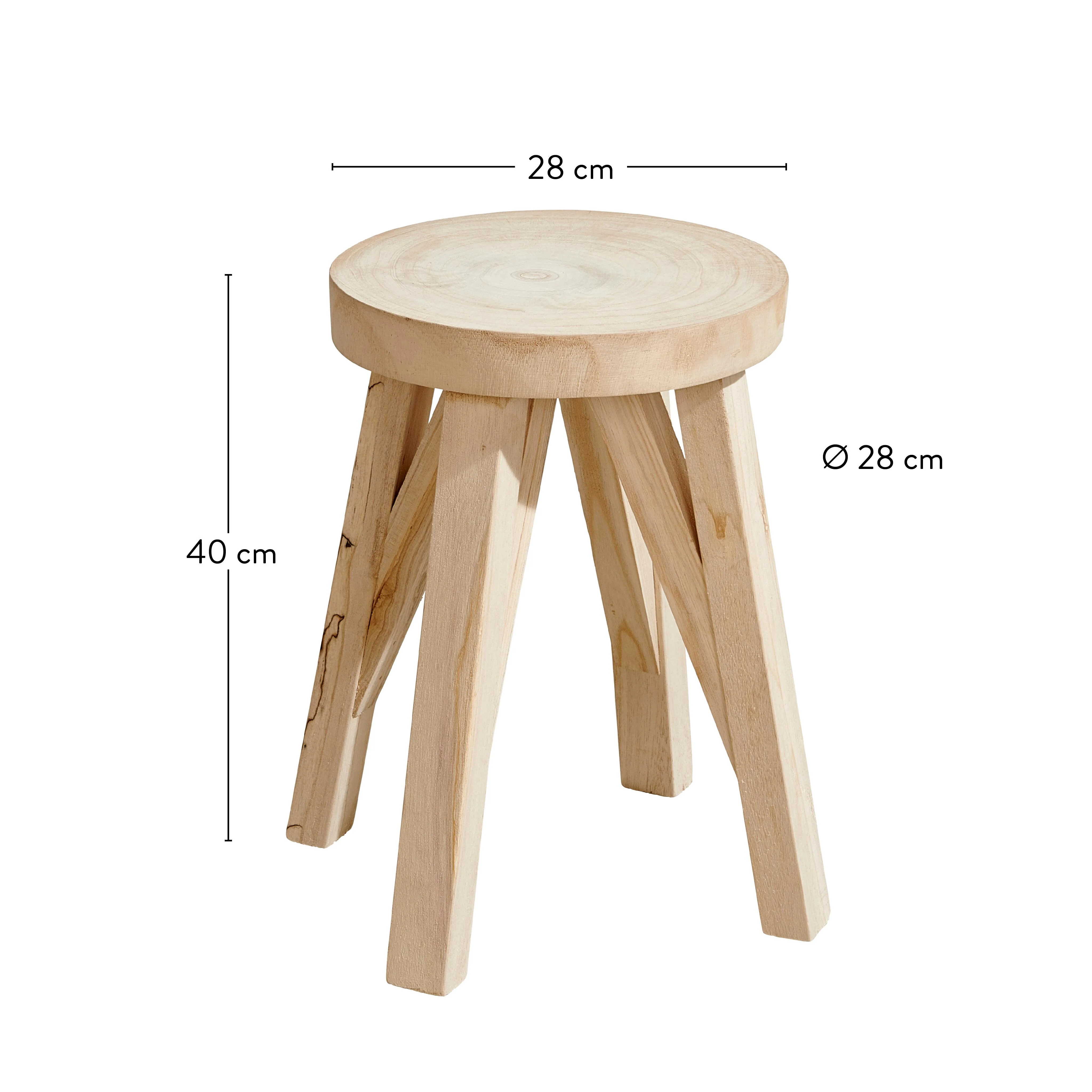 XANDER Bijzettafel naturelH 40 cm - Ø 28 cm