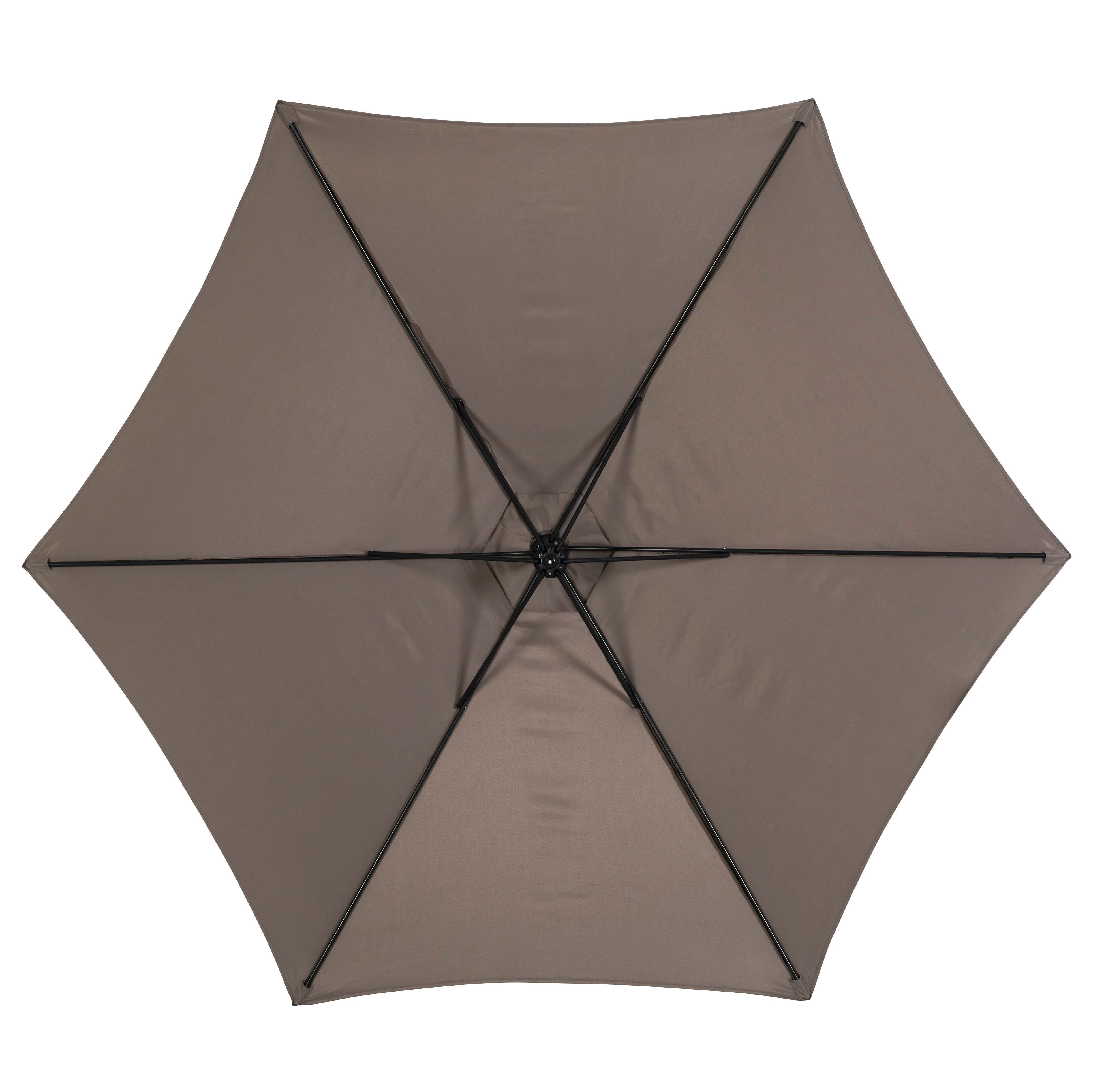 HAWAI Hangparasol zonder parasolvoet taupeH 243 cm - Ø 300 cm