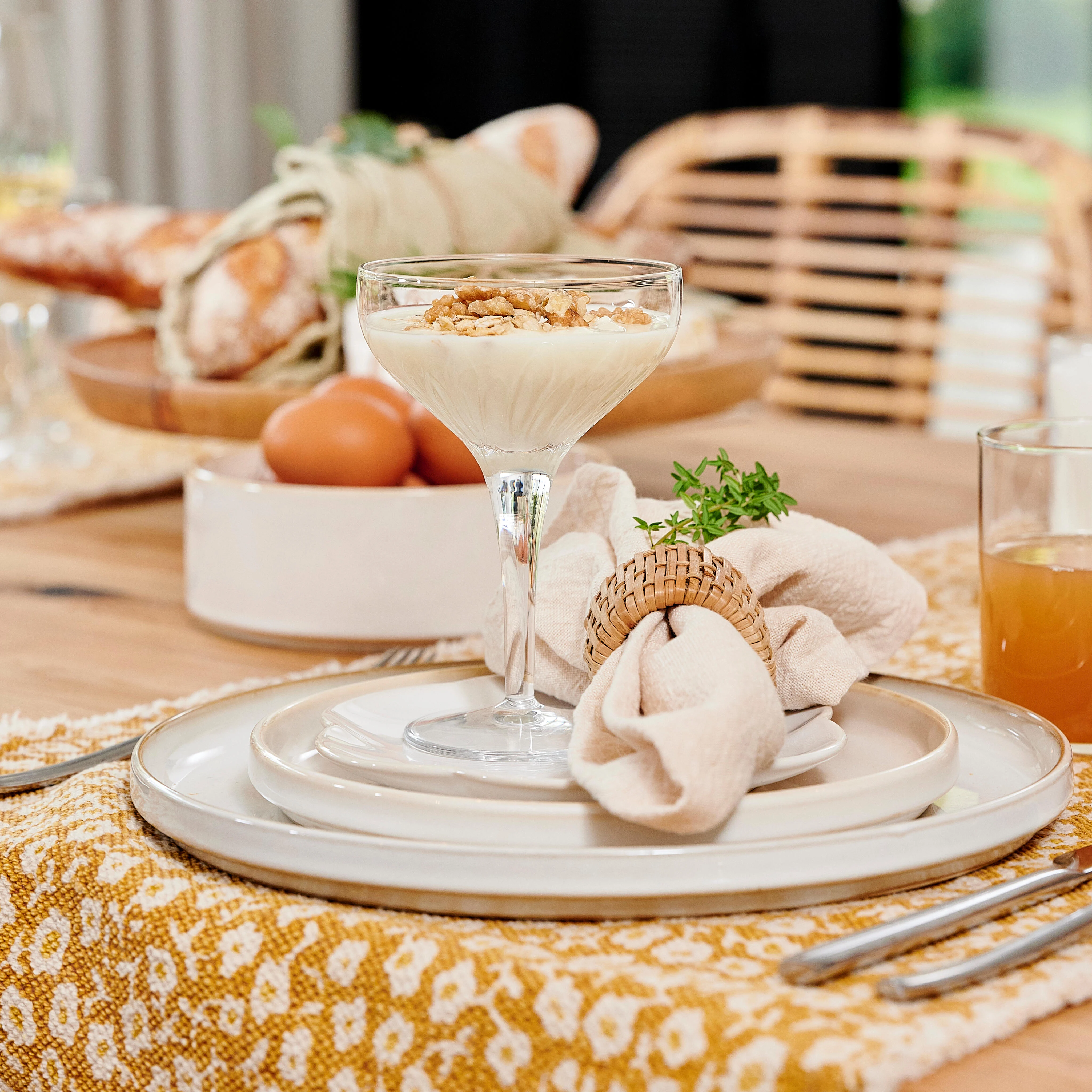 MINERAL MARBLE Bord wit - set van 4 Ø 16 cm