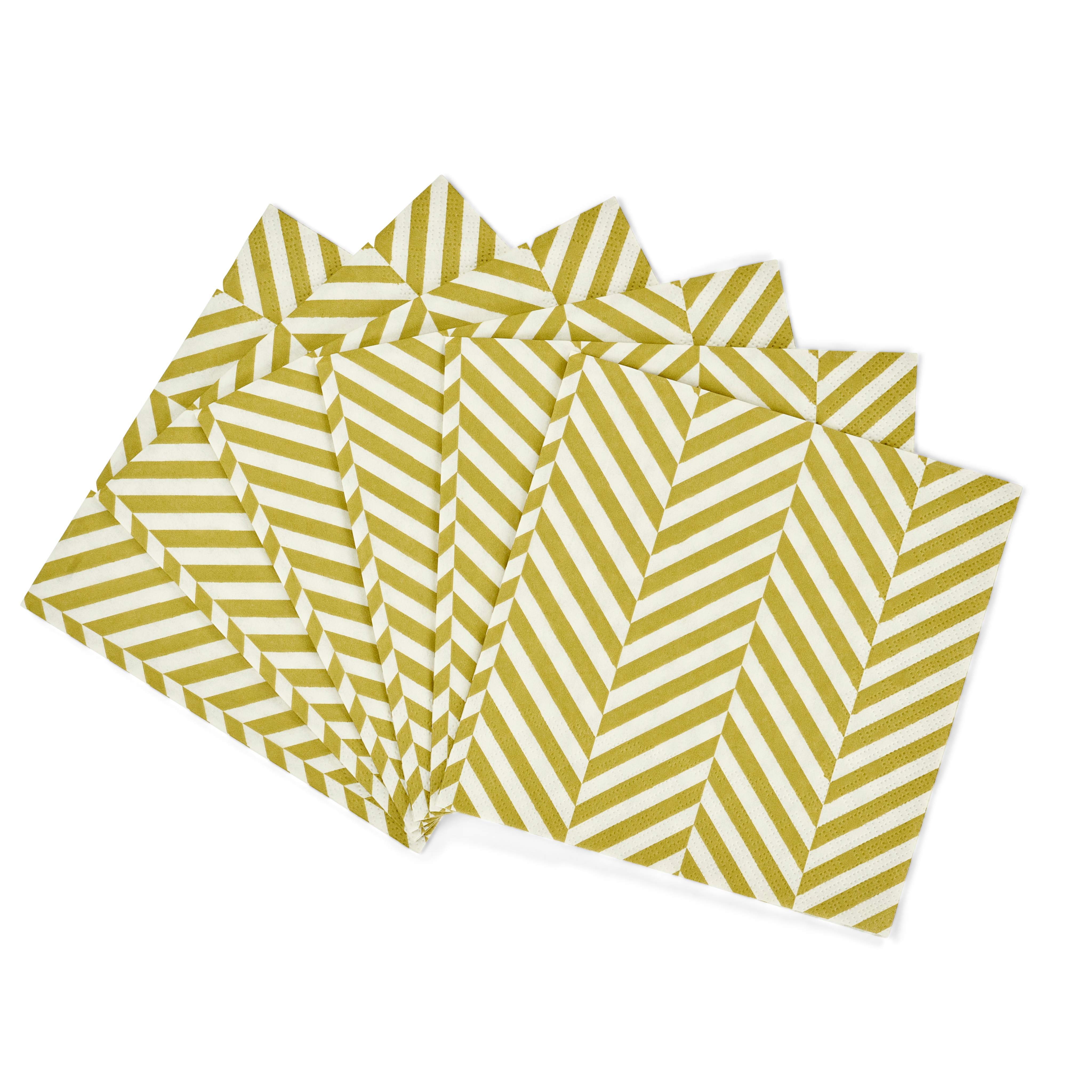 CHEVRON Set van 20 servetten groenB 33 x L 33 cm