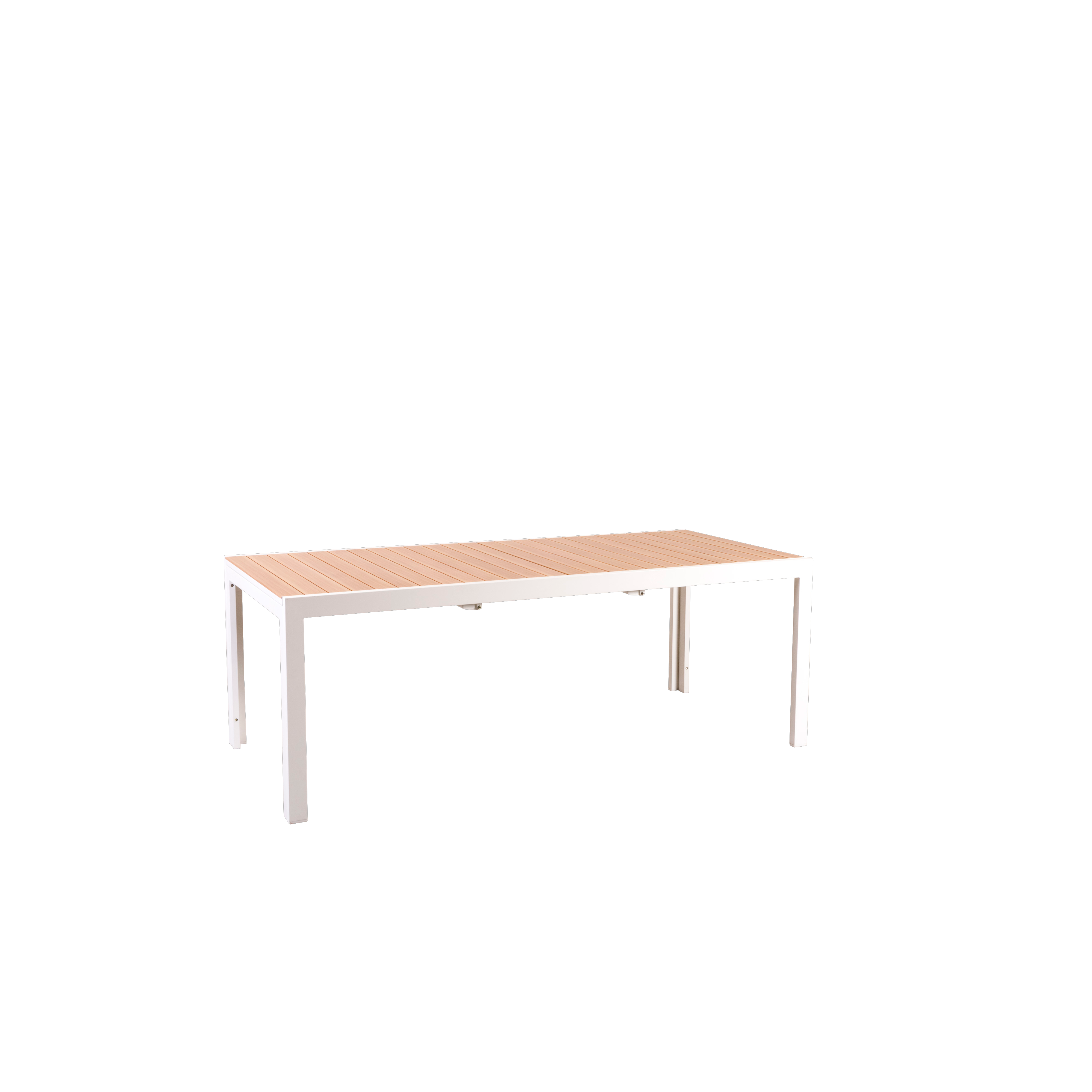 ETHAN Tafel uittrekbaar wit, naturelH 76 x B 205 x D 95 cm