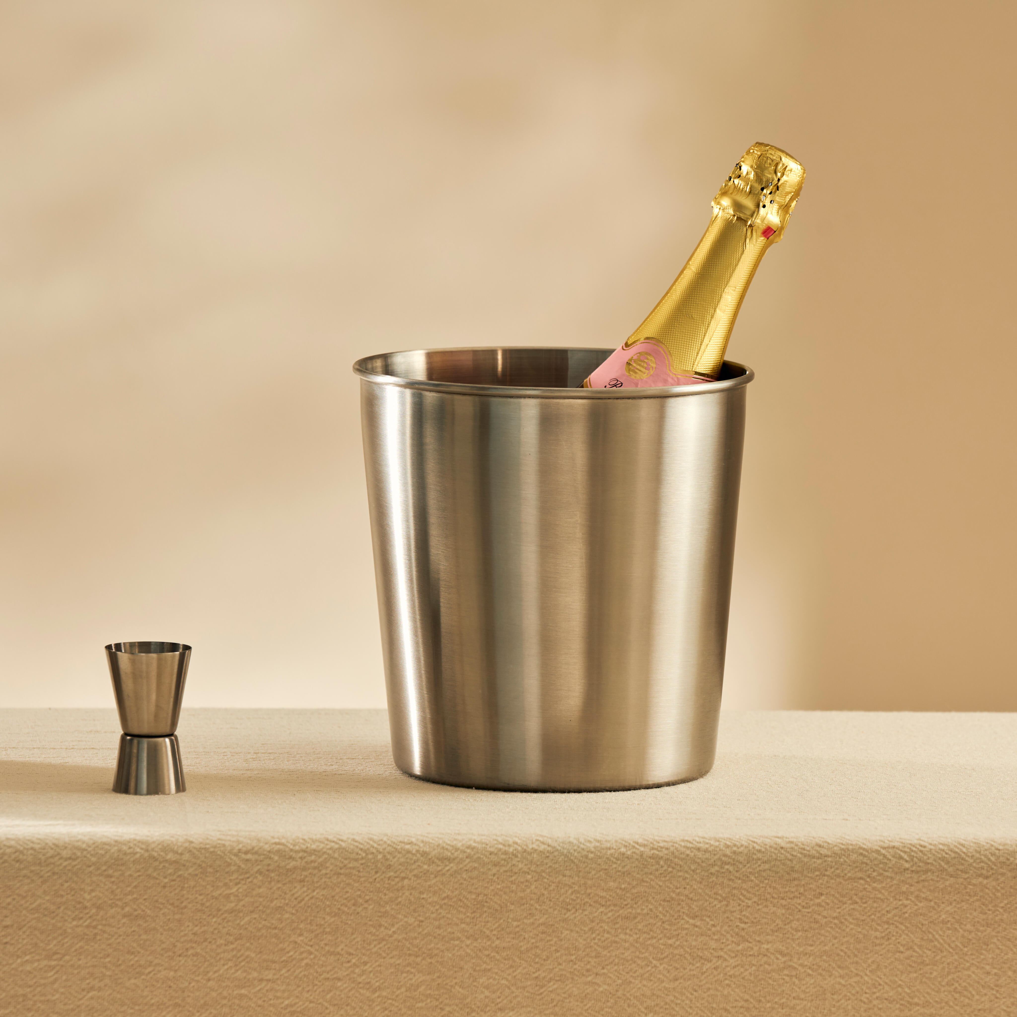 SHAKE & STIR Schuimwijnkoeler zilver, rvsH 19 cm - Ø 18 cm