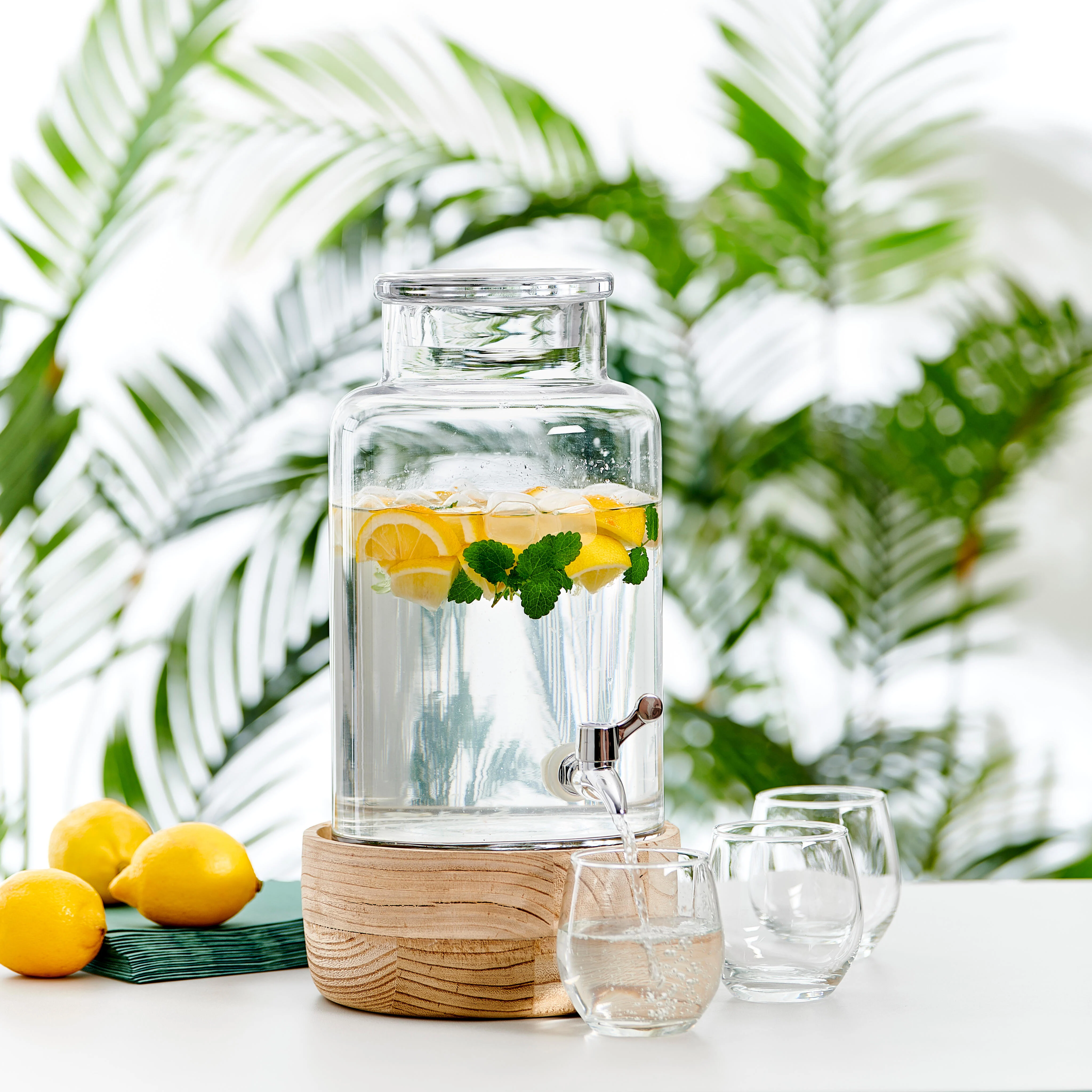 PURI Dranktank met kraan 5,5 L transparantH 31,5 cm - Ø 20 cm