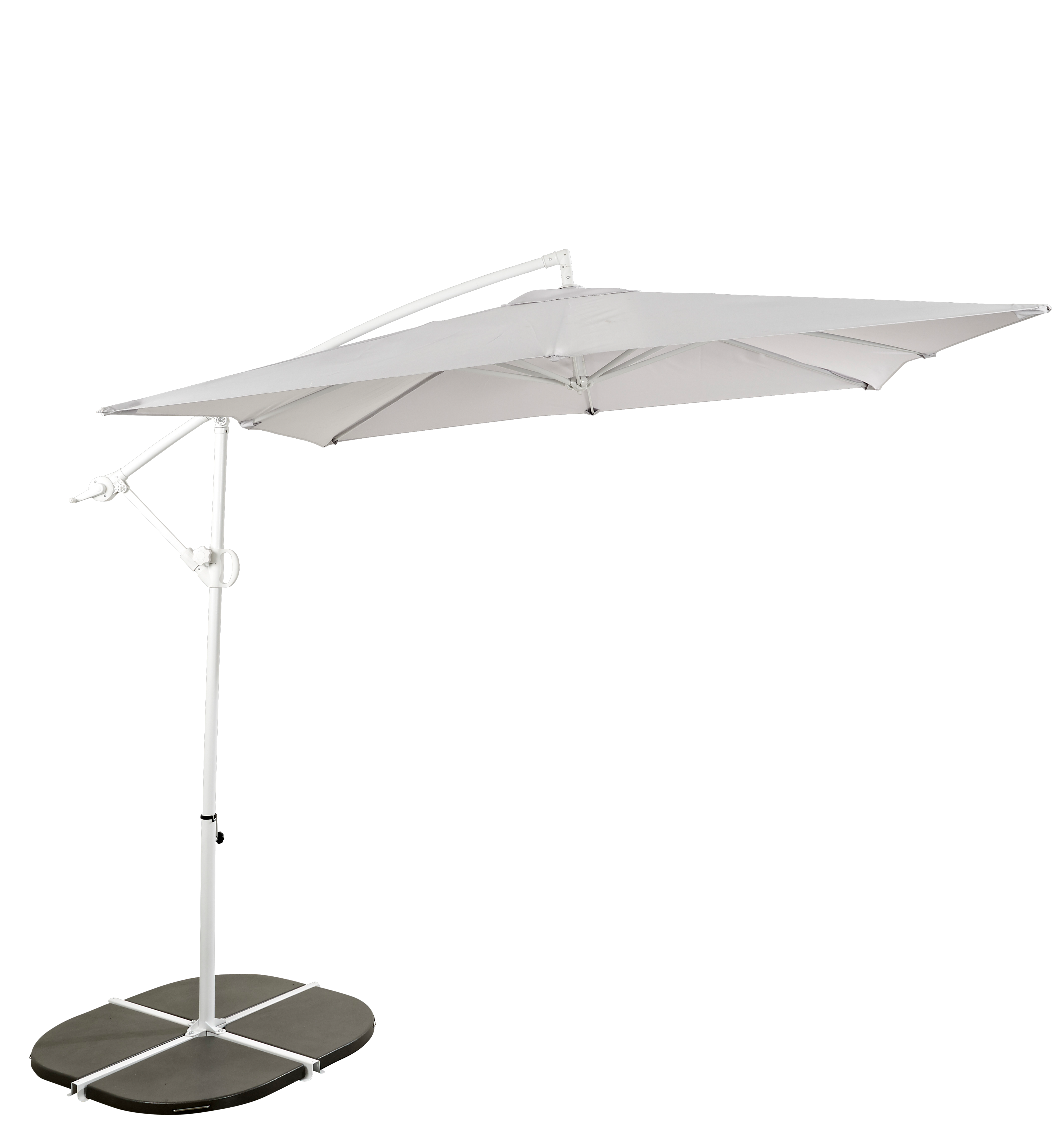 FIJI Hangparasol zonder parasolvoet lichtgrijsH 250 x B 250 cm - CASA