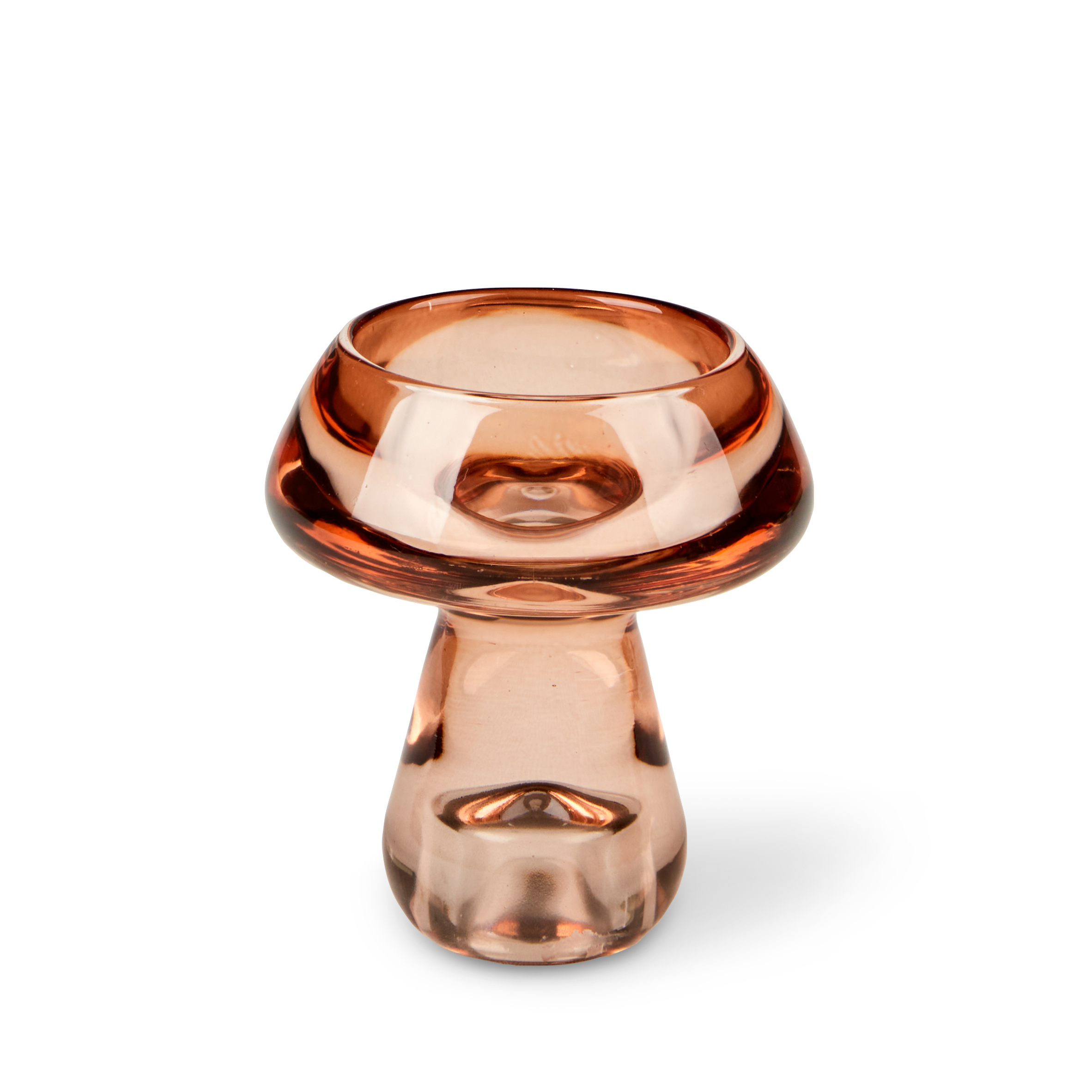 MUSHROOM Theelichthouder bruinH 8 cm - Ø 8 cm