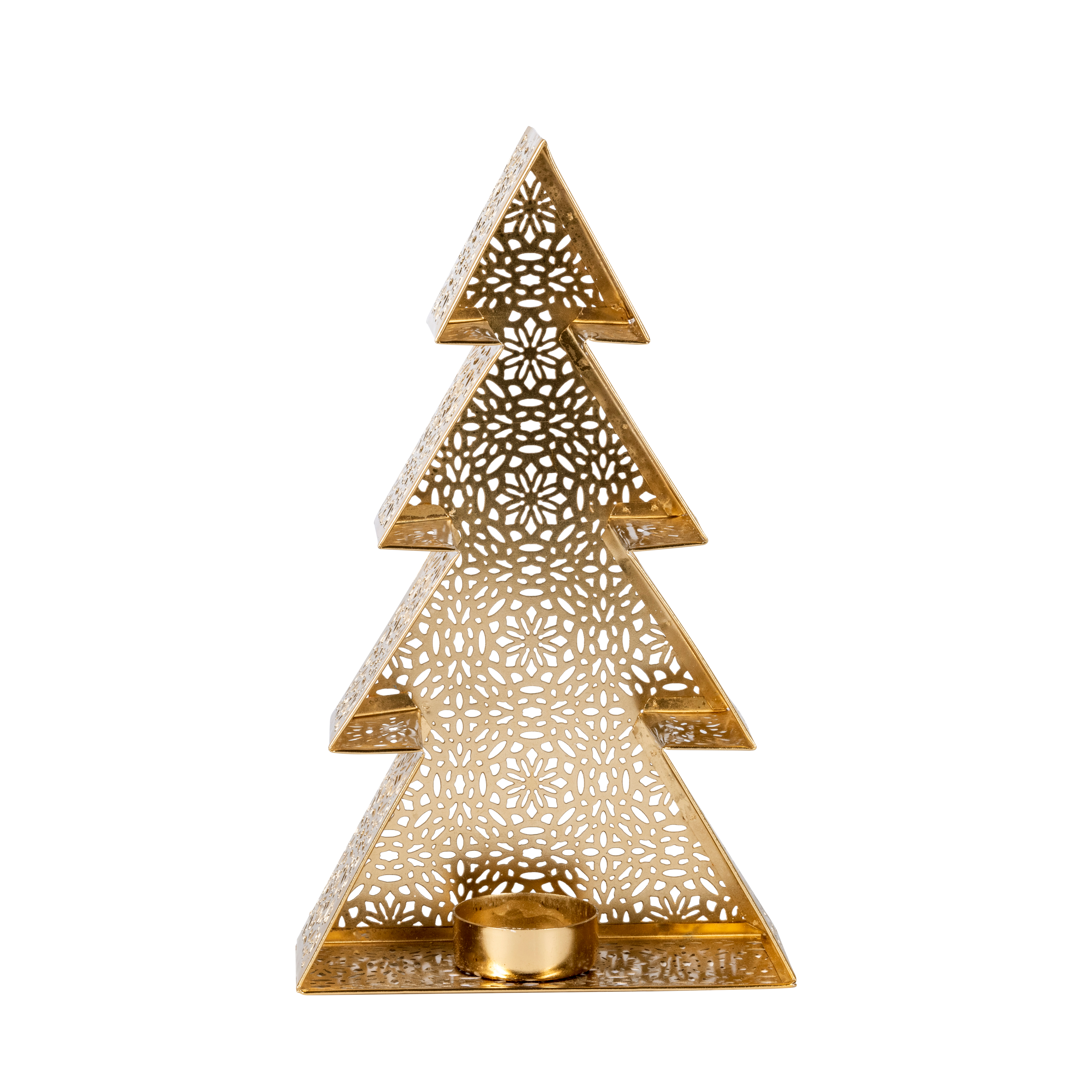 TREE Theelichthouder goudH 25 x B 15 x D 6 cm