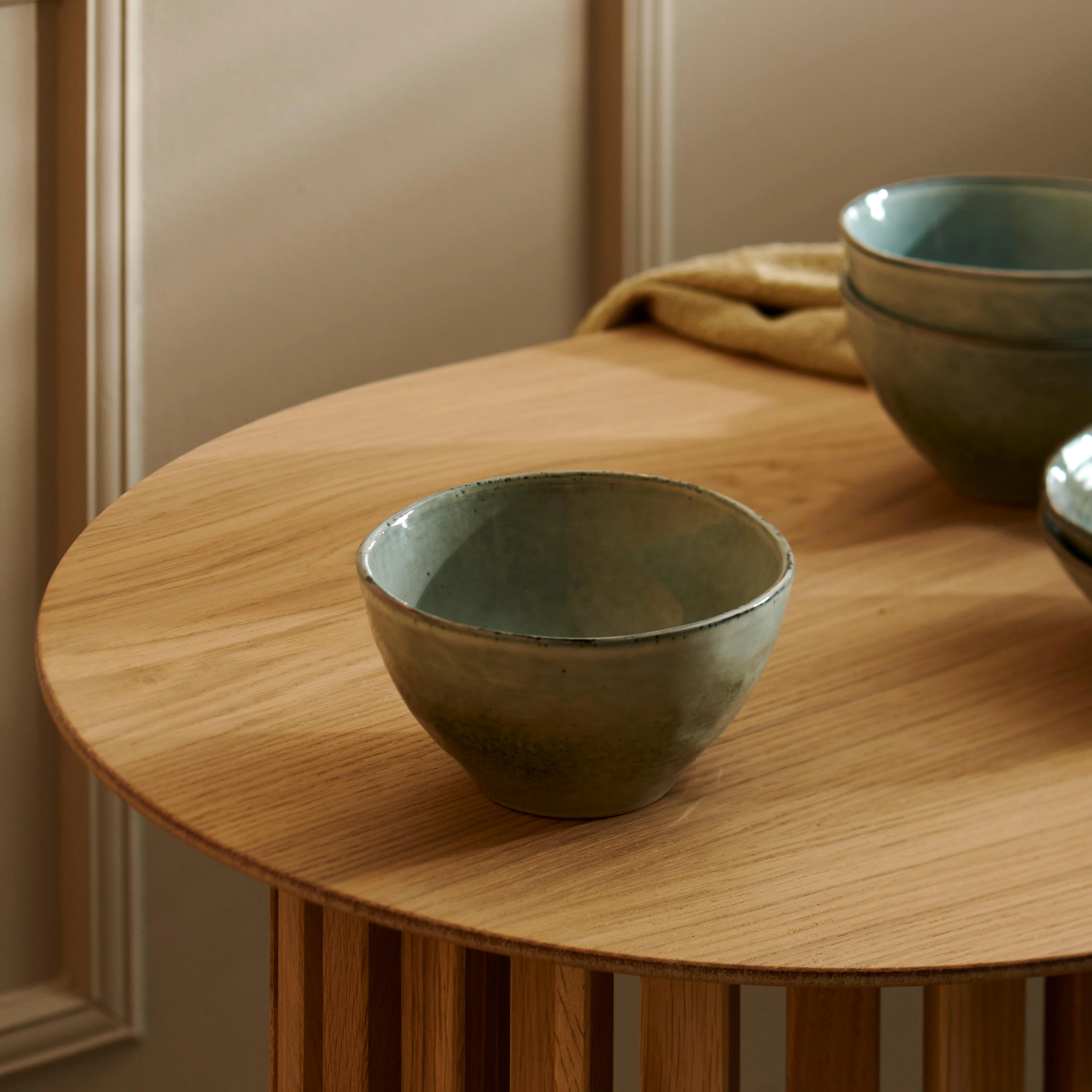 EARTH LAGOON Bowl 55 CL lichtgroen - set van 4 H 8 cm - Ø 14 cm