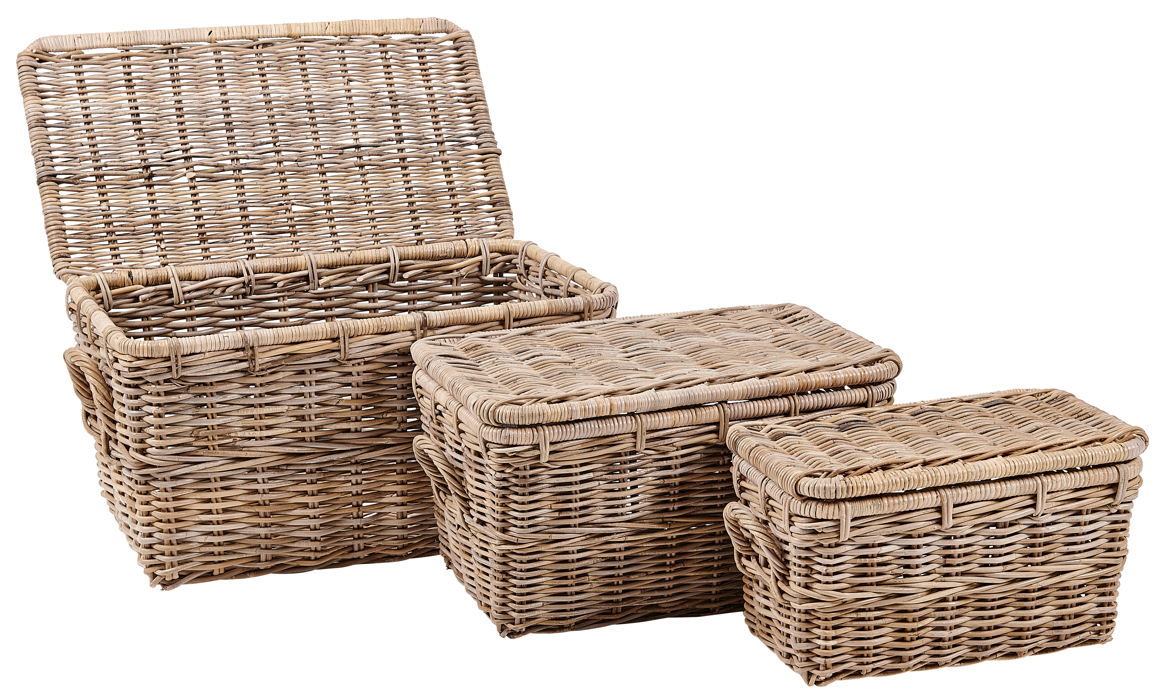 SAVANNAH Opbergkoffer grijsH 28 x B 51 x D 28 cm - CASA