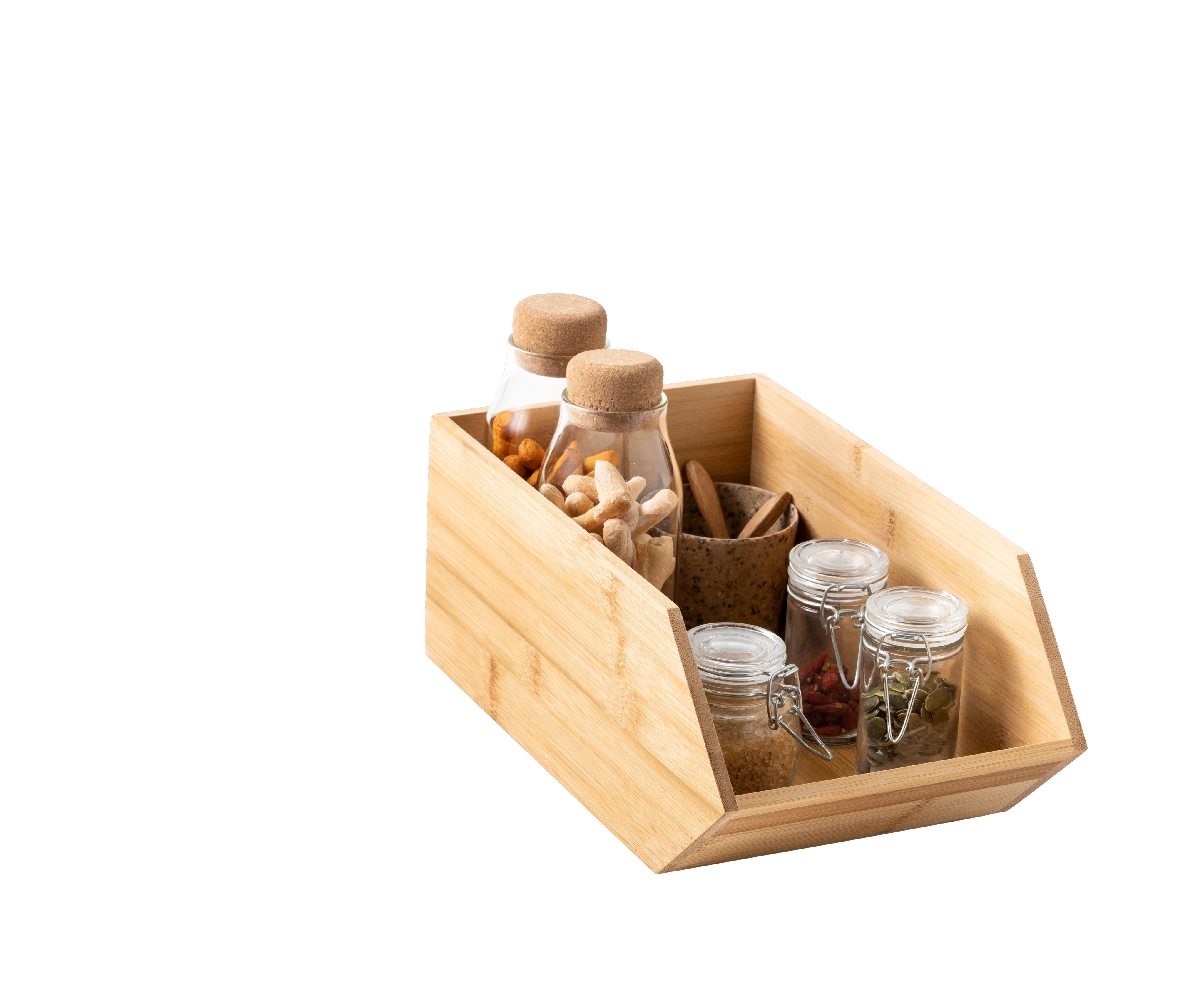 BAMBOO Organiser stapelbaar naturelH 13 x B 17 x D 31 cm