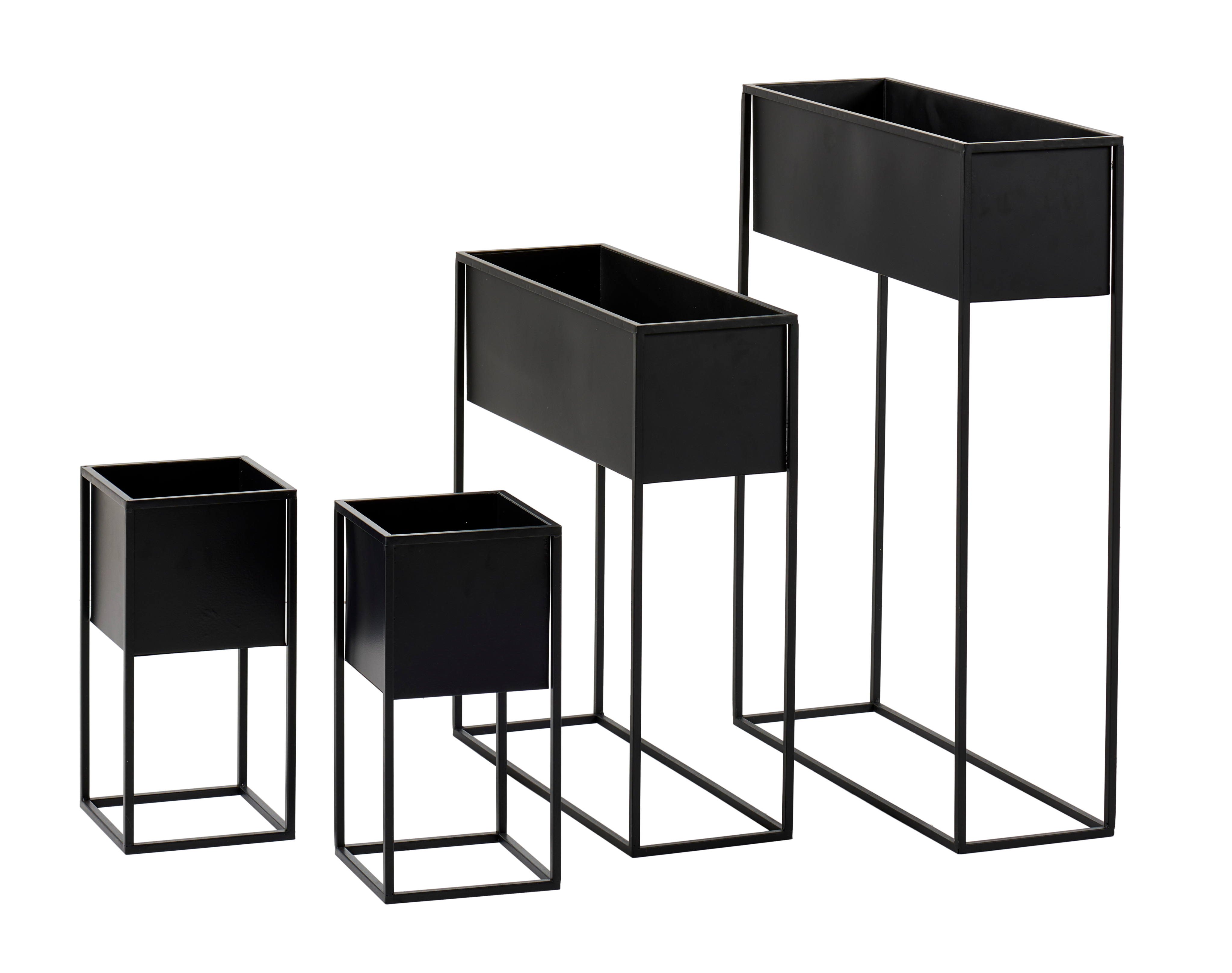 LARGO Bloempot zwartH 80 x B 60 x D 20 cm