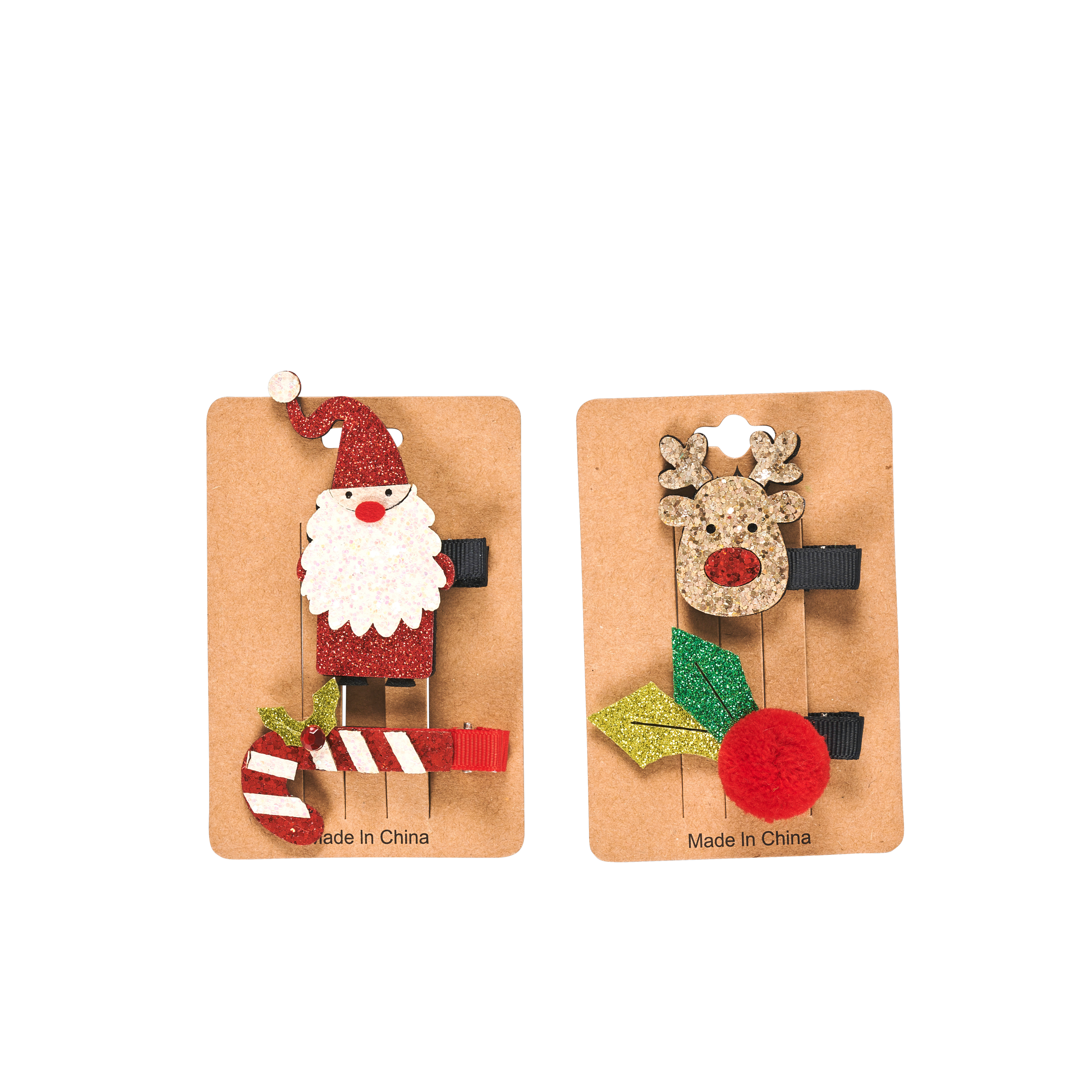 DEER X-MAS Haarspelden set van 2 bruin