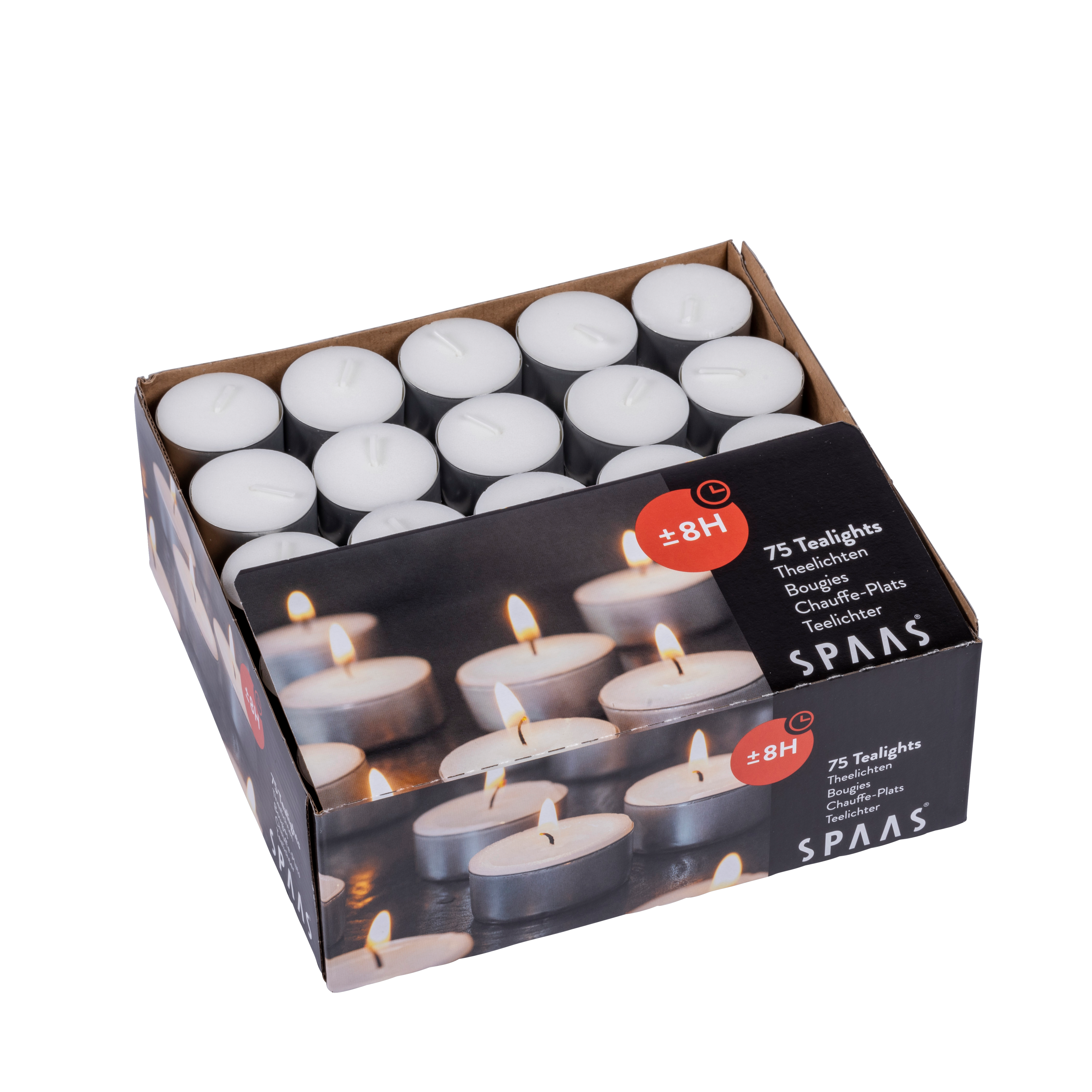 SPAAS Theelichten set van 75 wit