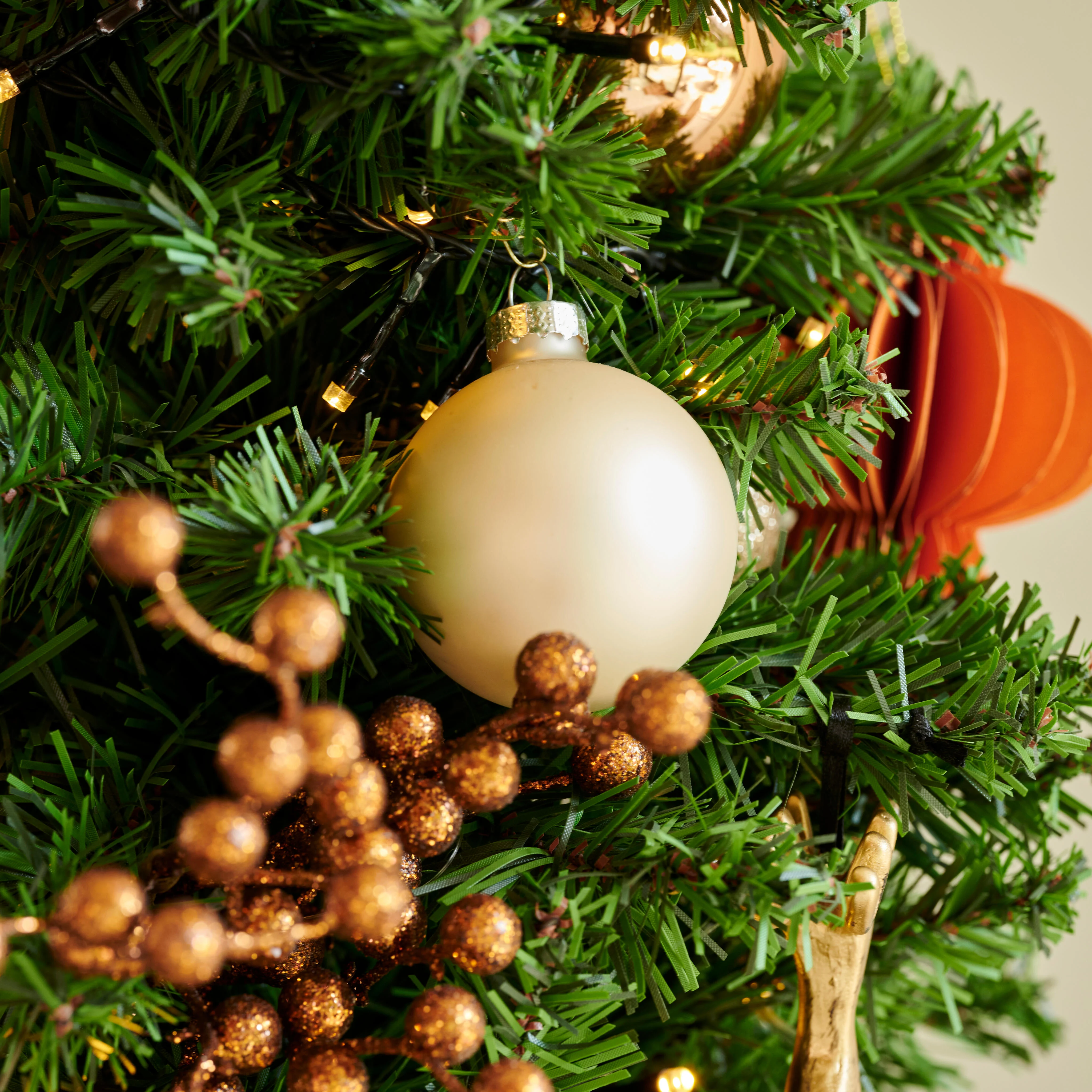 PEARL Kerstbal set van 12 gebroken witØ 6 cm
