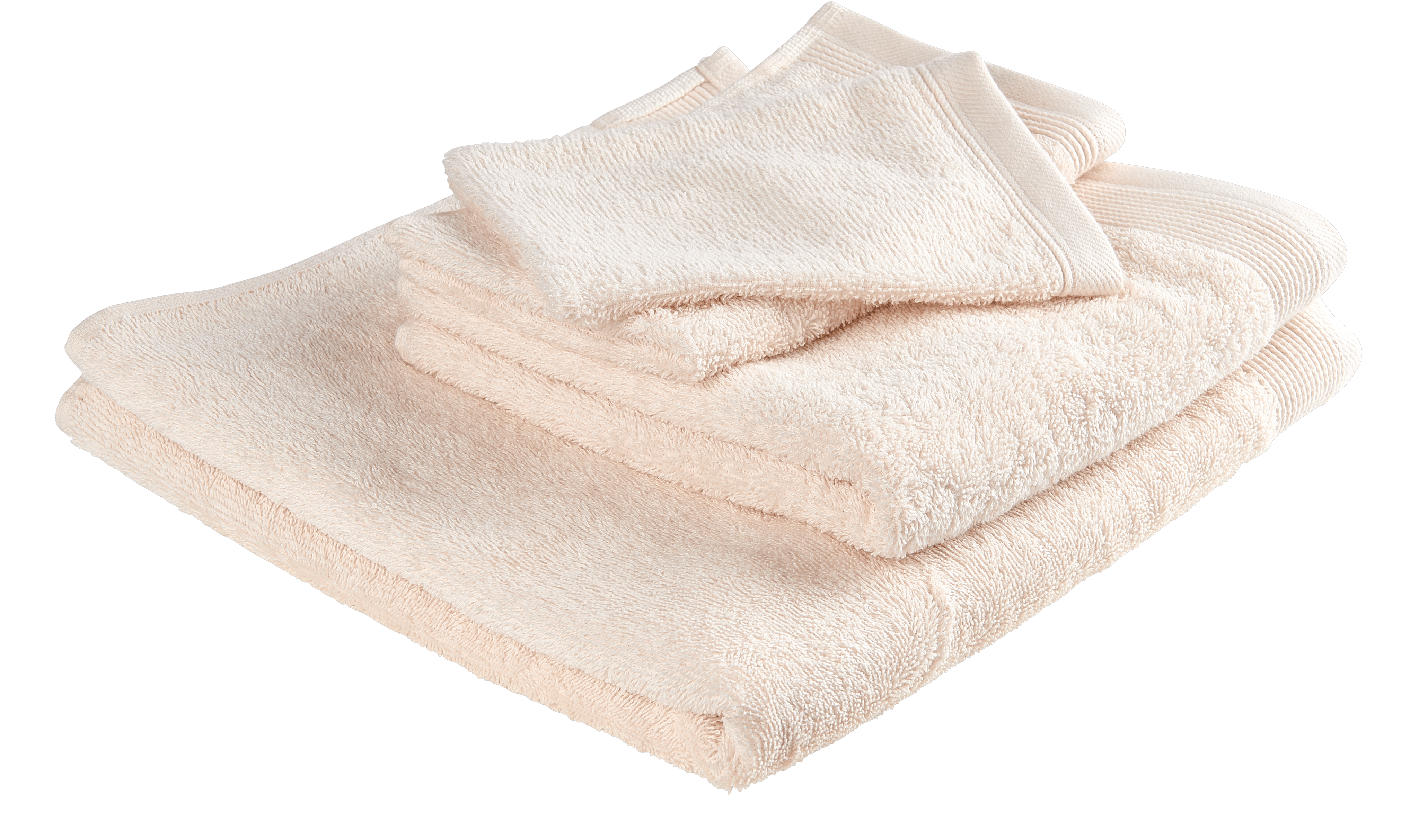RECYCLE Washandjes set van 2 crèmeB 16 x L 21 cm