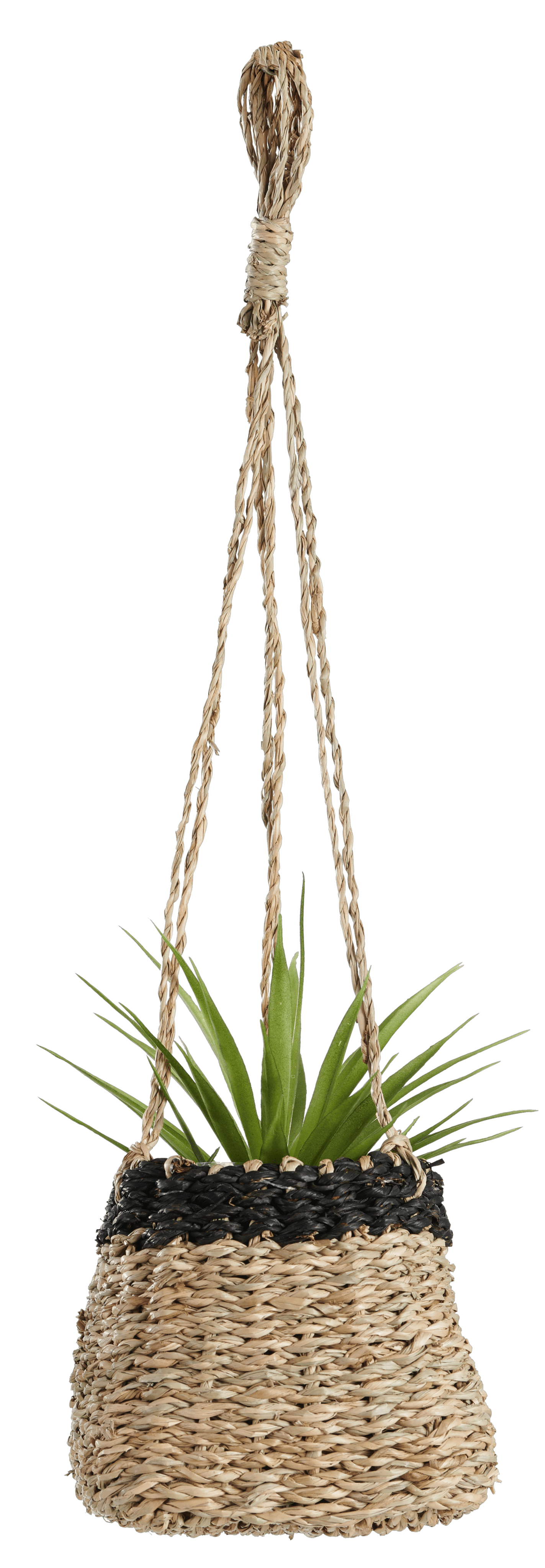BAKU Hangpot zwart, naturelH 11 x B 12 x D 12 cm
