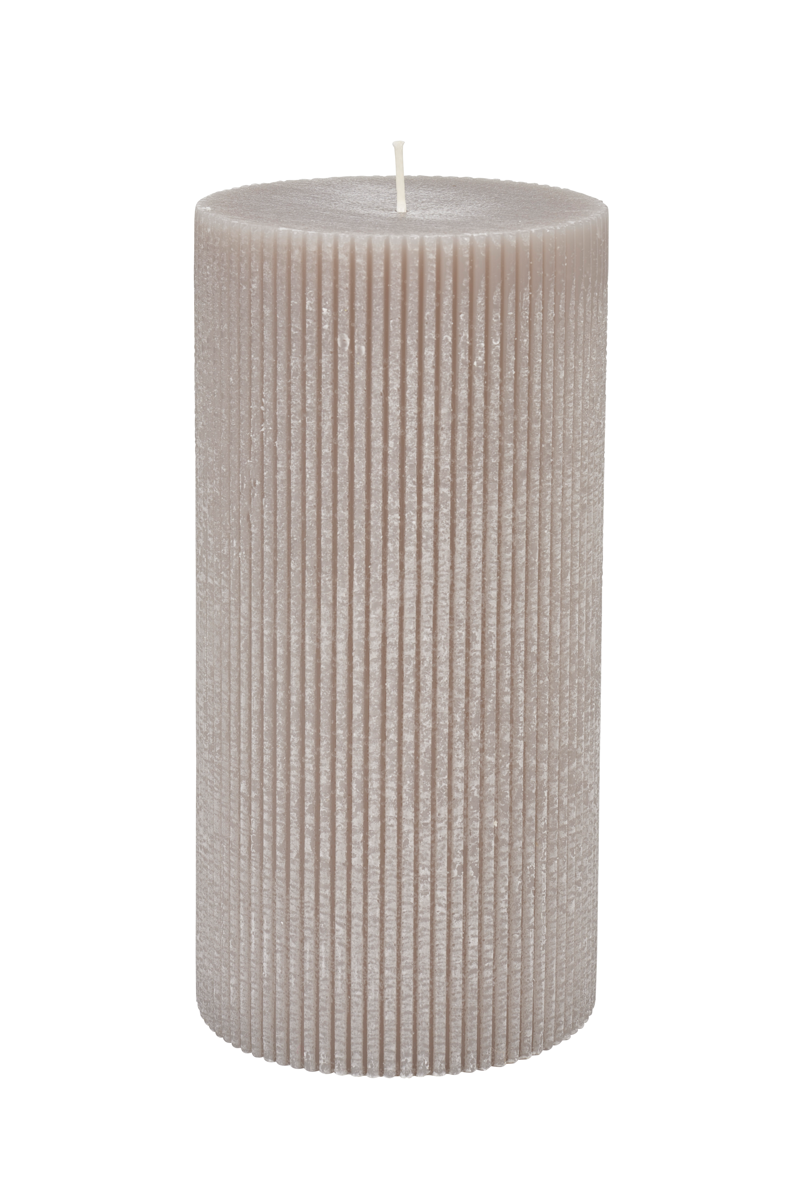 RUSTIC Rib kaars grijsH 20 cm - Ø 10 cm
