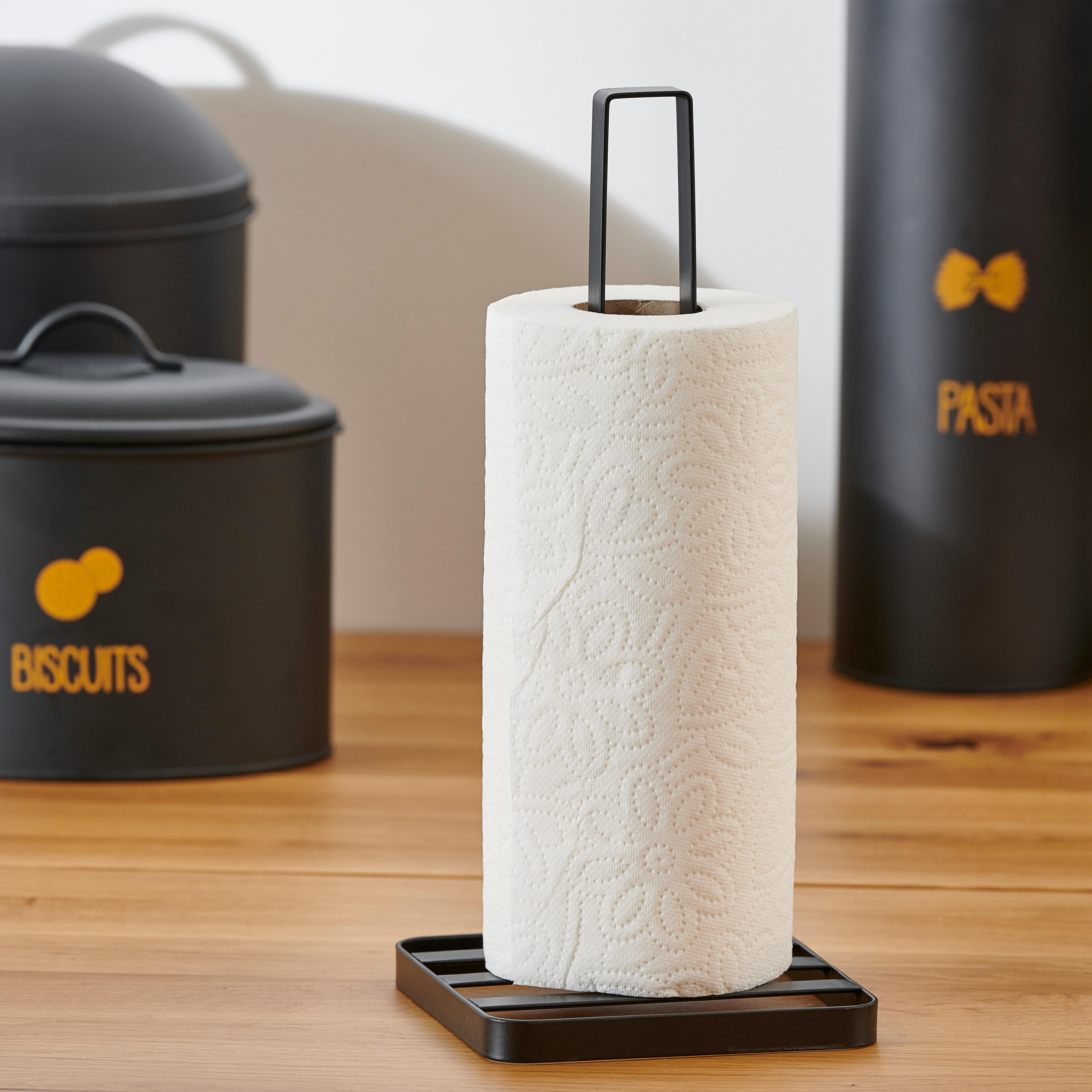 INDUSTRIA Keukenrolhouder zwartH 32 x B 14 x D 14 cm