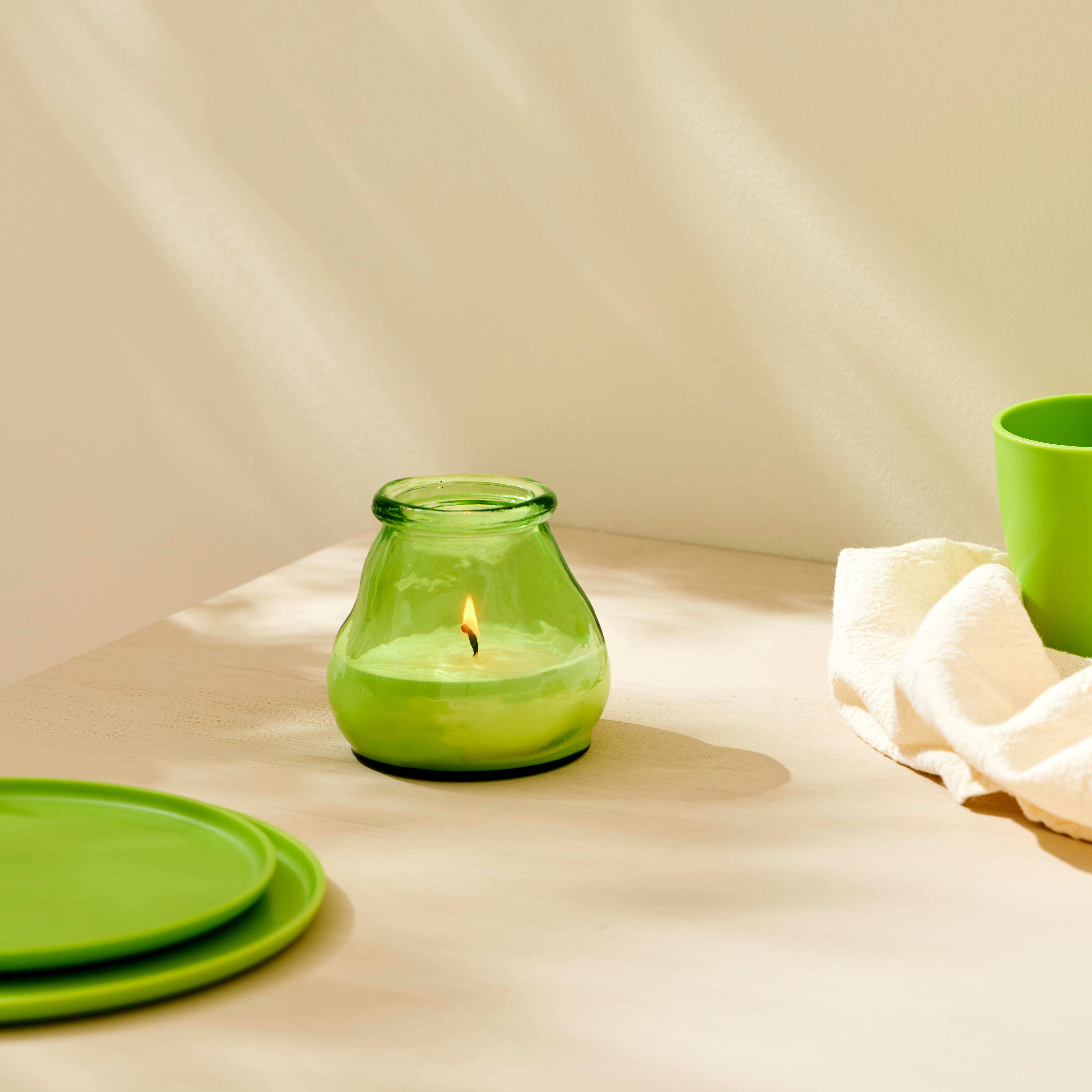 EKOS Citronella kaars groenH 10 cm - Ø 8 cm - CASA