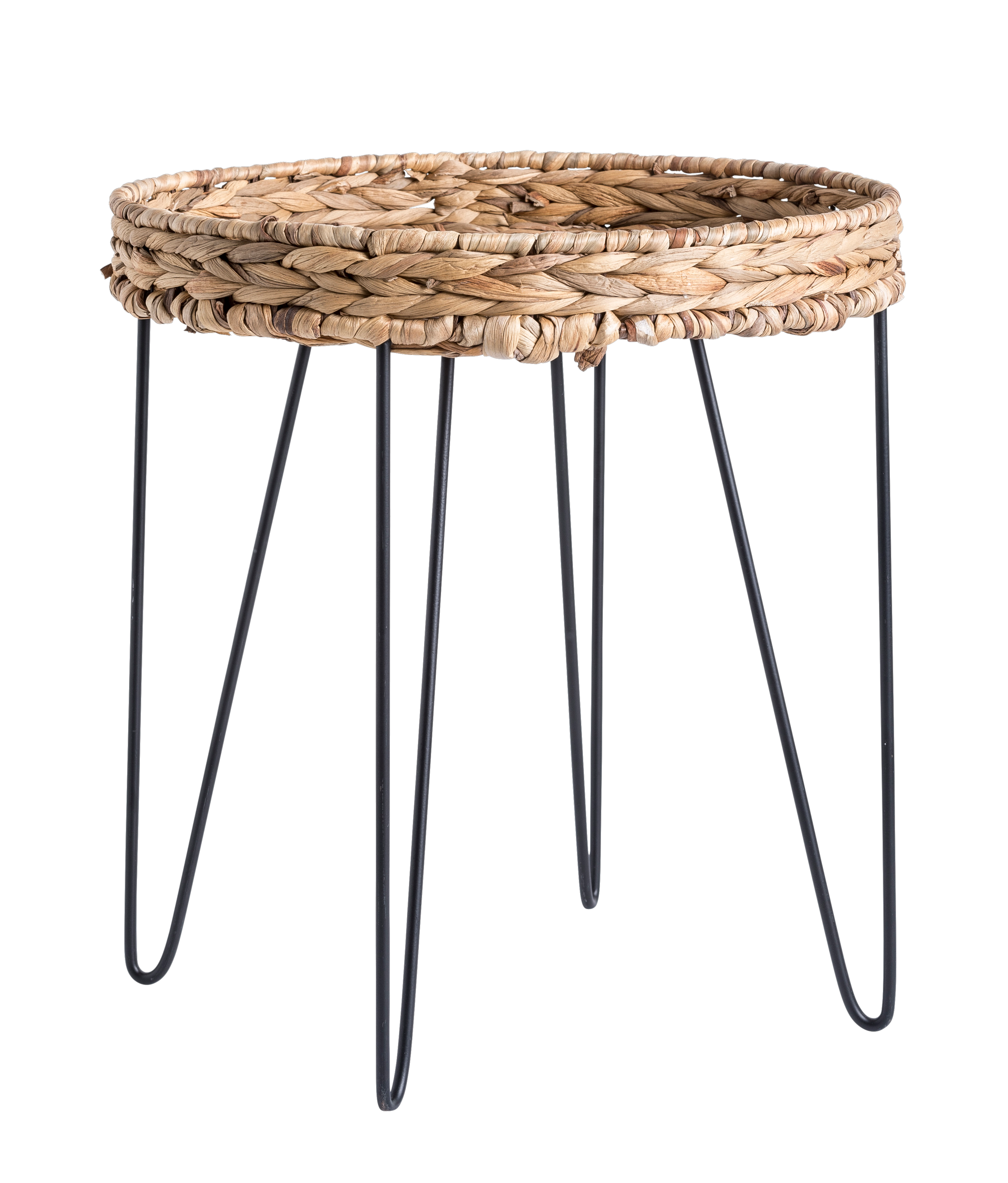 AKELA Bijzettafel zwart, naturelH 44 cm - Ø 40 cm