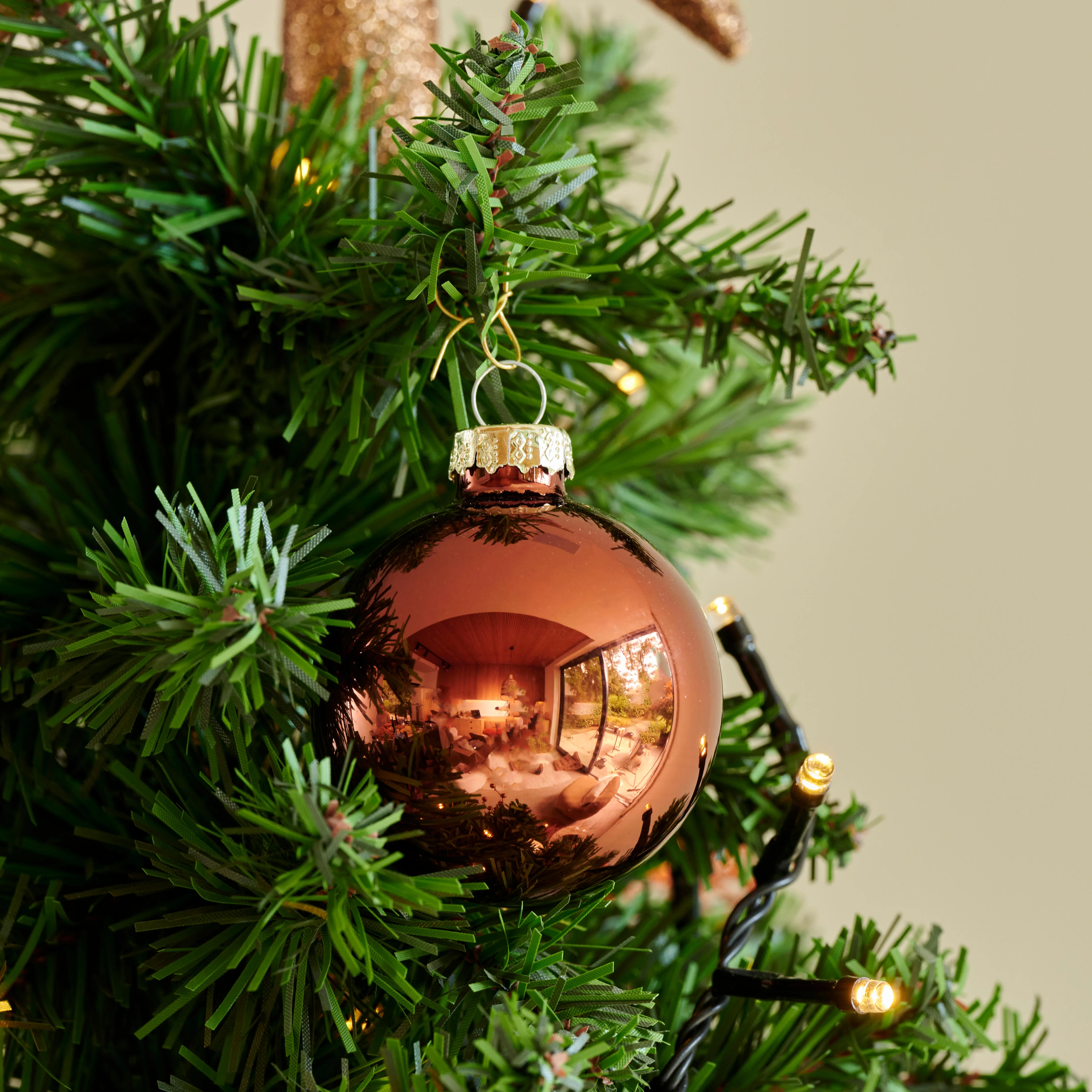 COPPER Kerstbal set van 8 bronsØ 7 cm - CASA