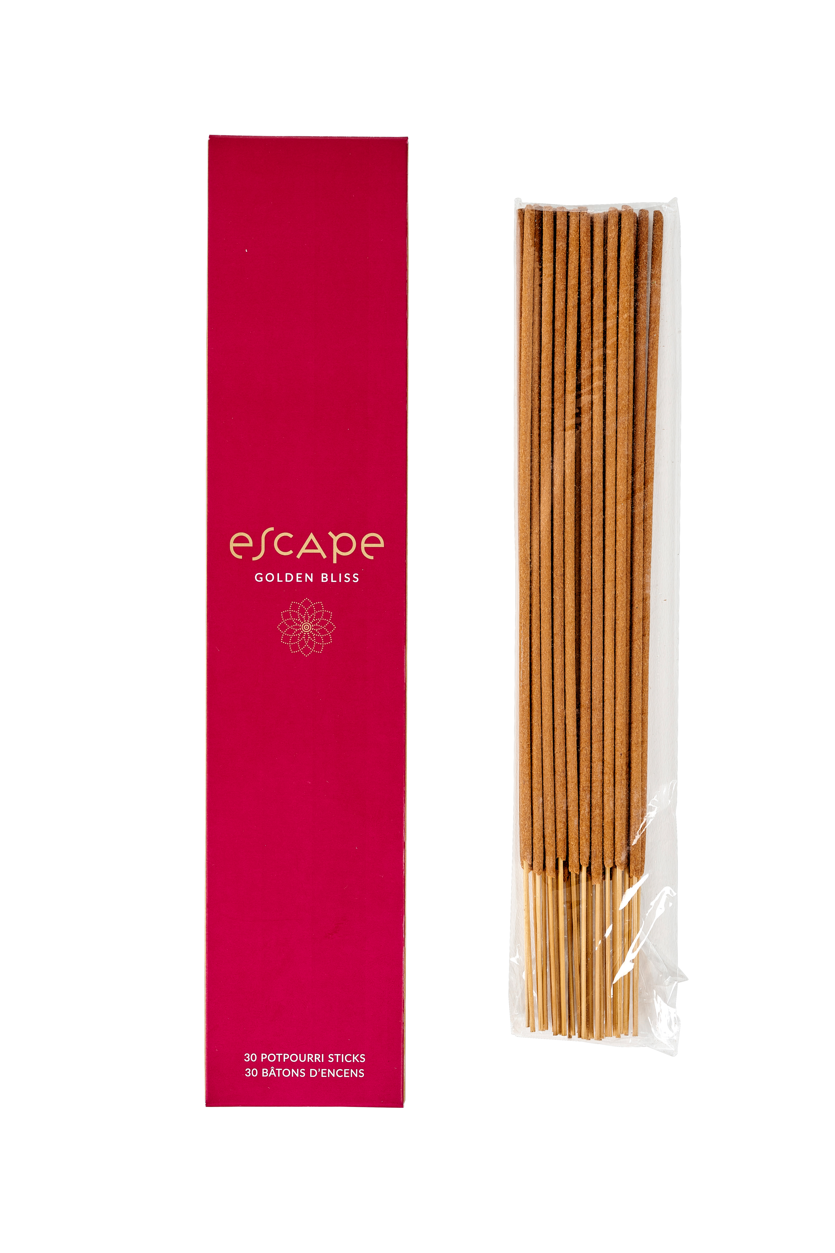 ESCAPE GOLDEN BLISS Wierook 30 stokjes bordeauxH 29 x B 6 x D 0,5 cm