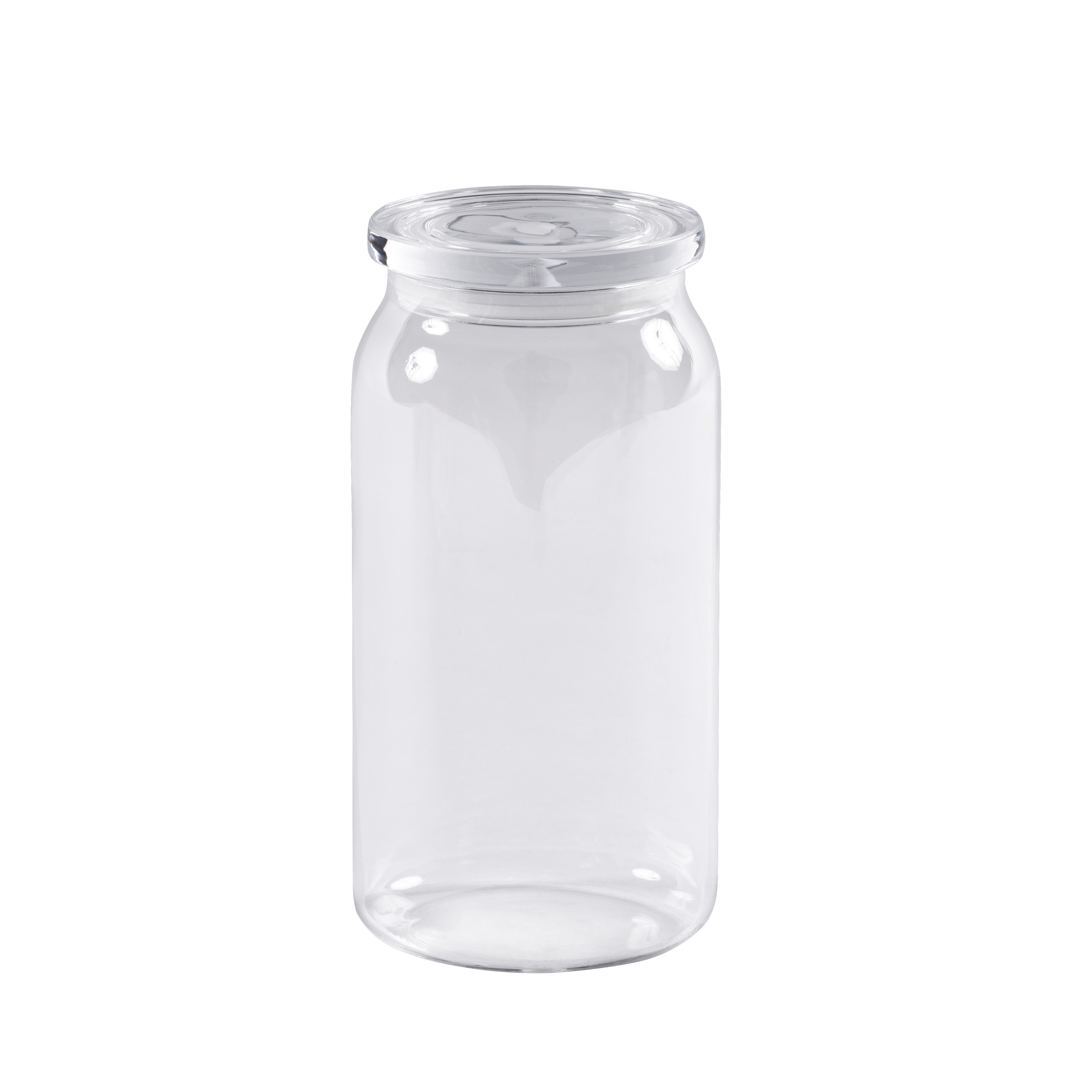 CRYSTAL Voorraadpot met deksel transparantH 20 cm - Ø 9,1 cm - CASA