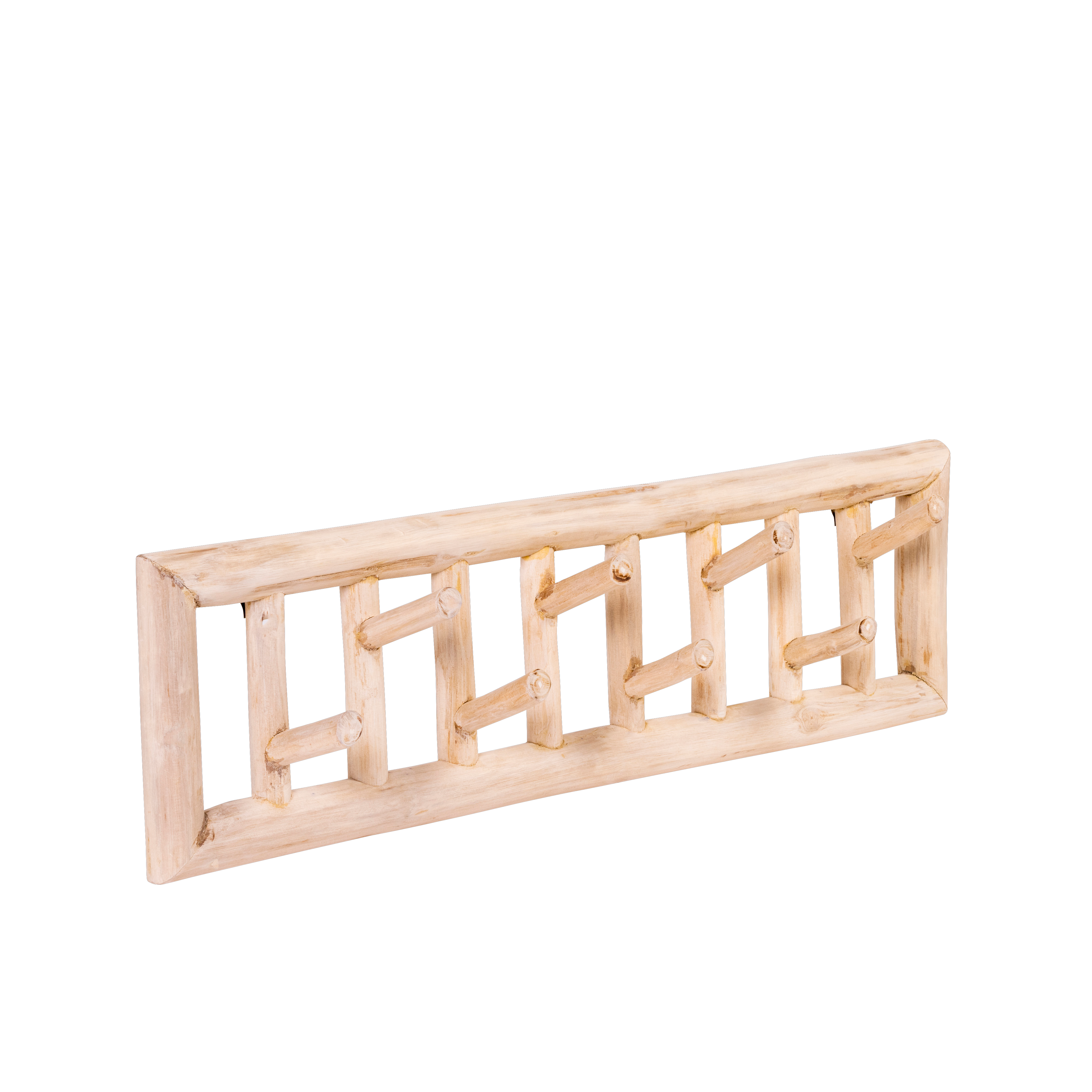 TEAK Wandkapstok naturelH 20 x B 12 x L 70 cm