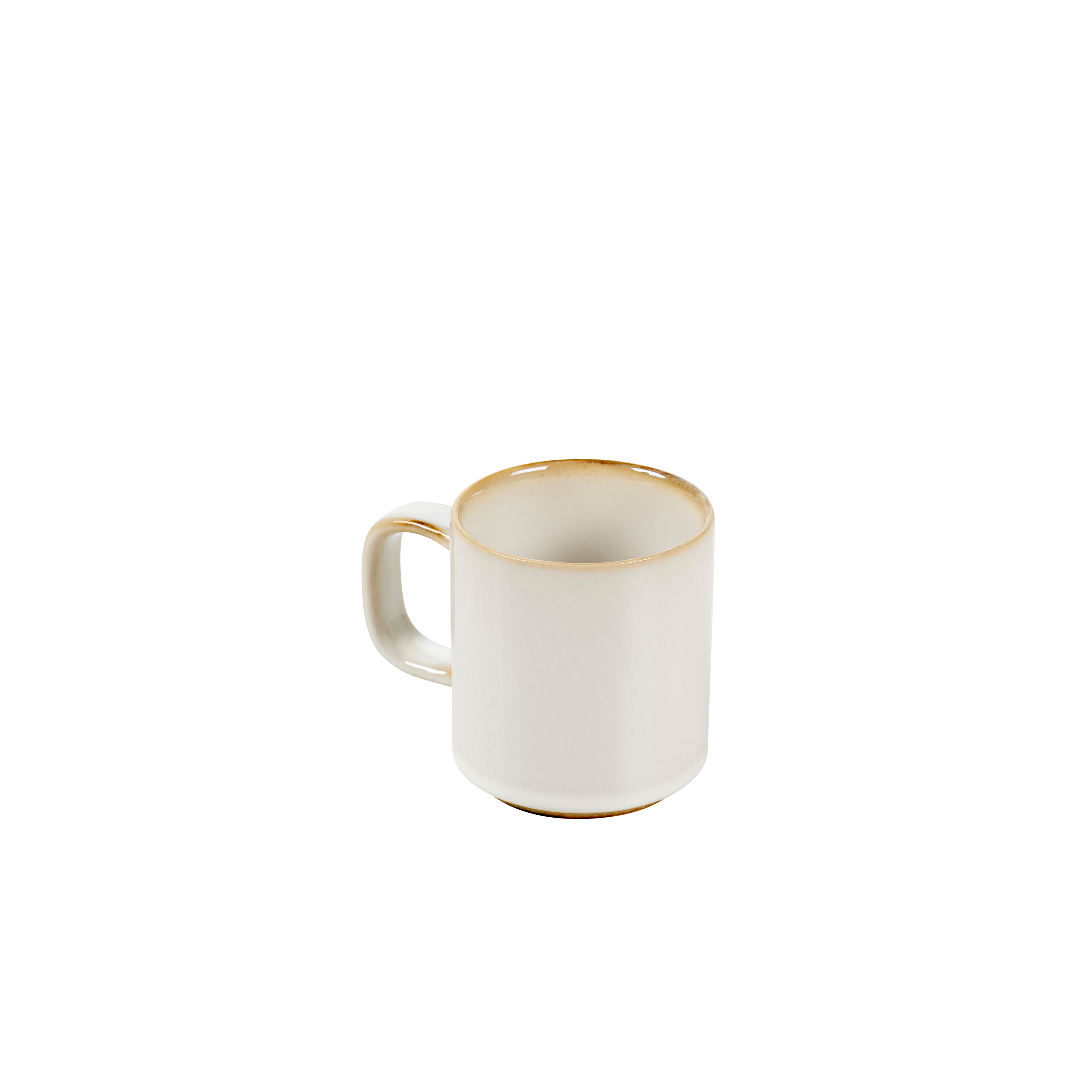 MINERAL MARBLE Mok met oor 20 CL wit - set van 4 H 7,7 cm - Ø 7 cm