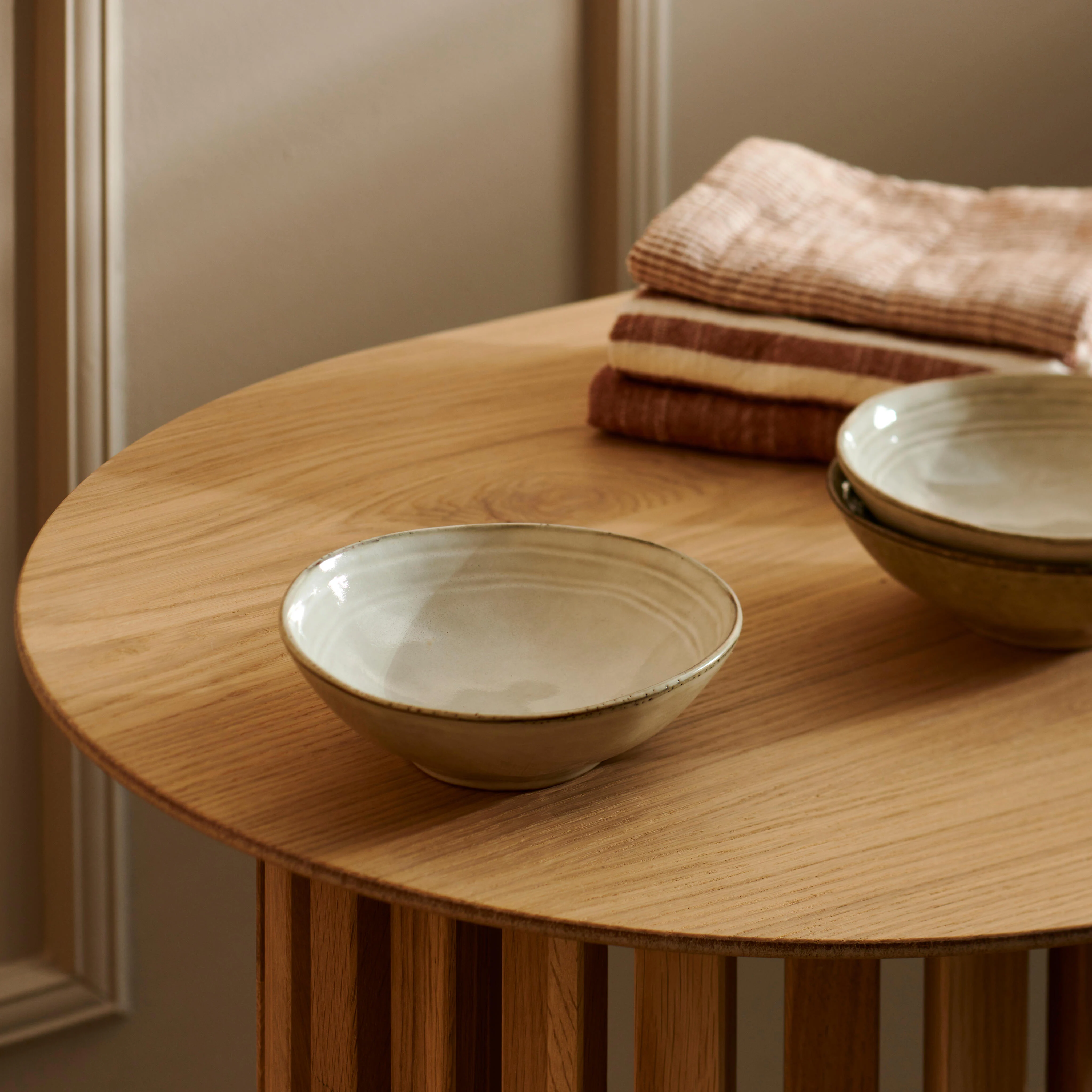 EARTH MARL Bowl 35 CL crème - set van 4 H 3 cm - Ø 15 cm